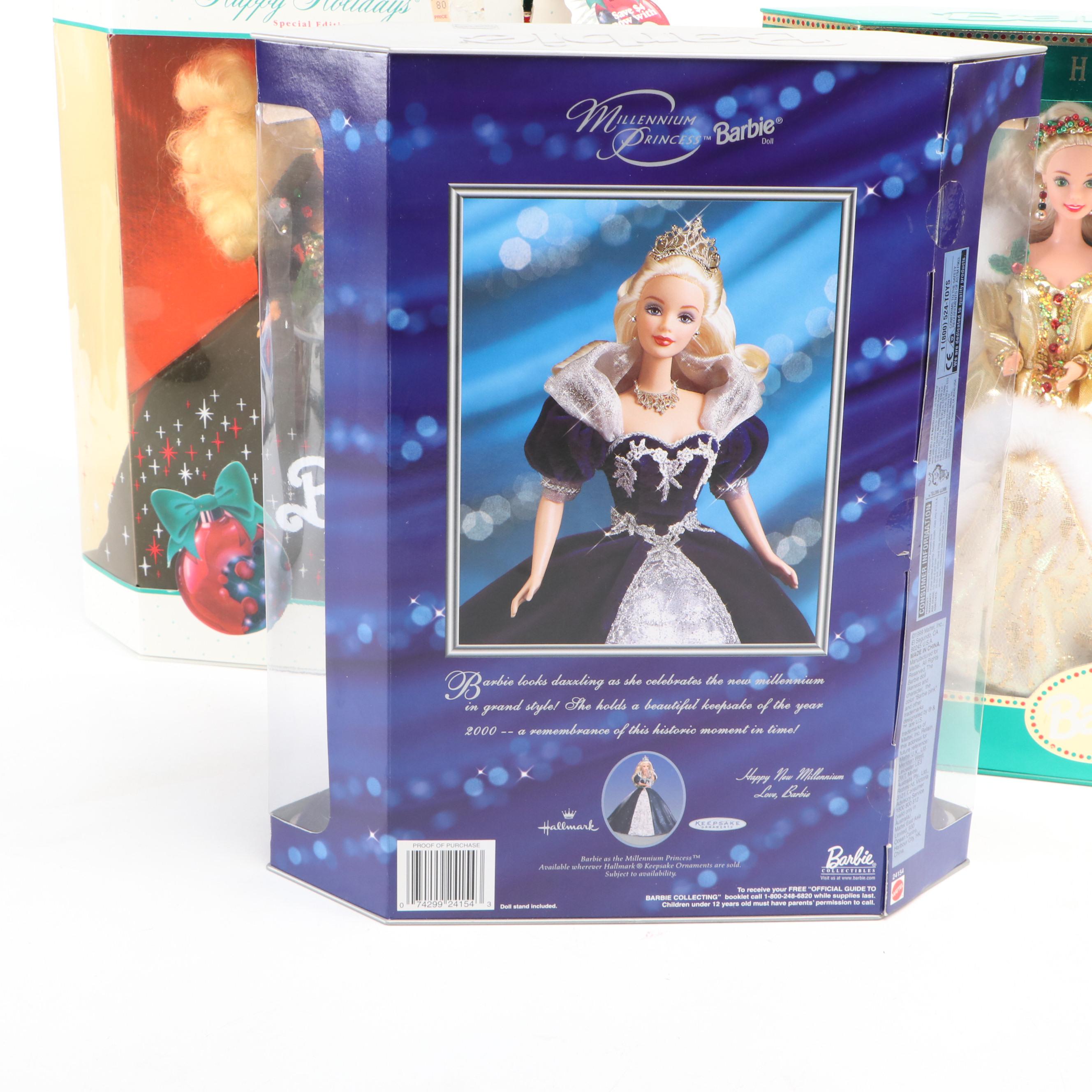 Mattel Barbie Happy Holidays and Star Trek Dolls, 1991