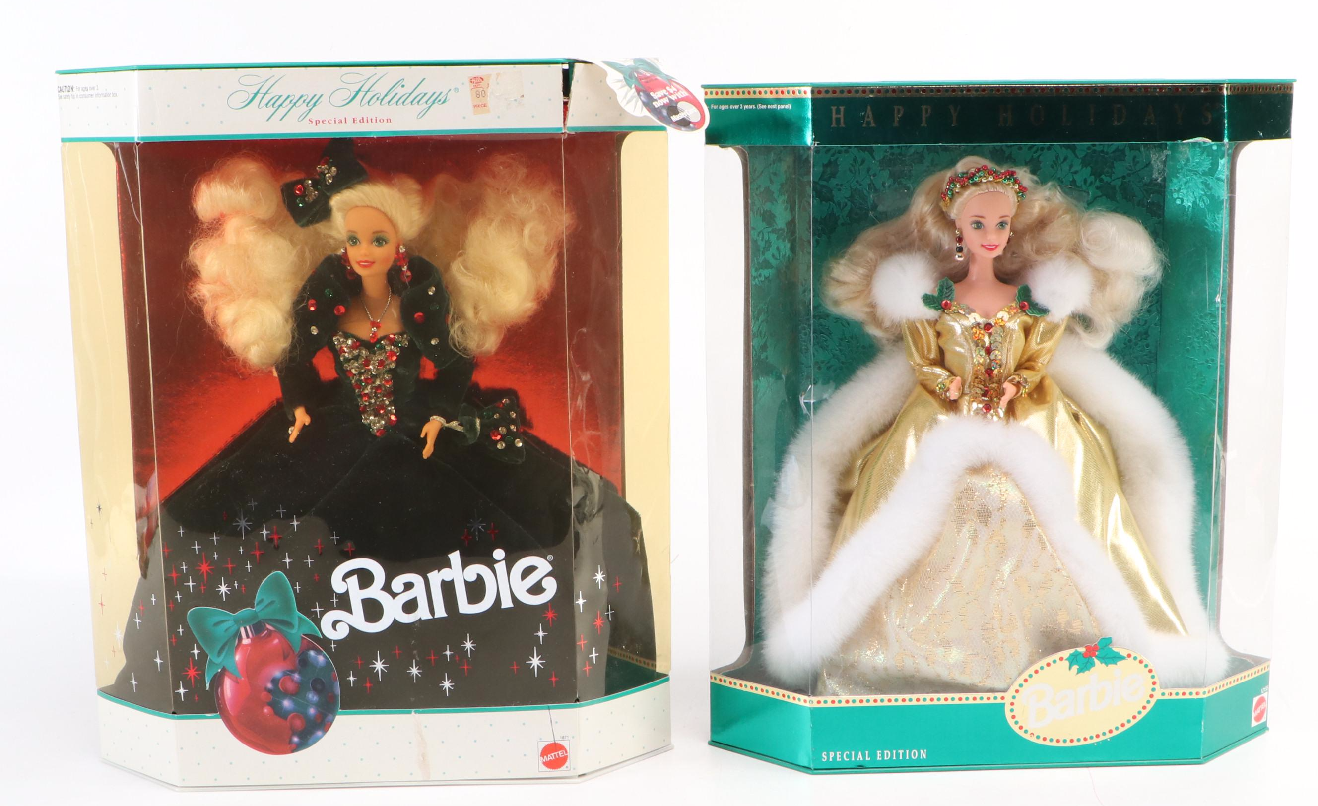 Mattel Barbie Happy Holidays and Star Trek Dolls, 1991