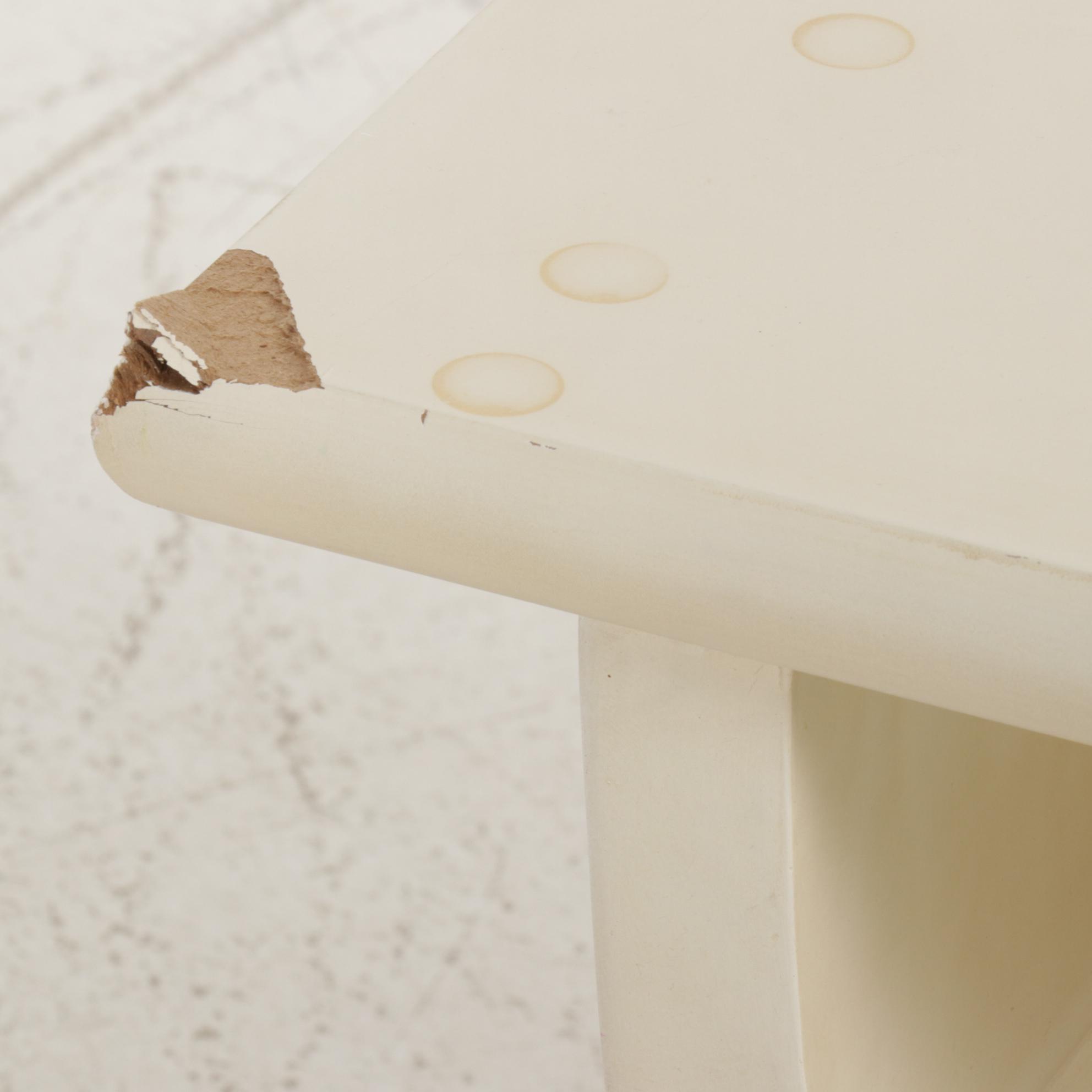 Modern Off White Console Table with Storage Shelf