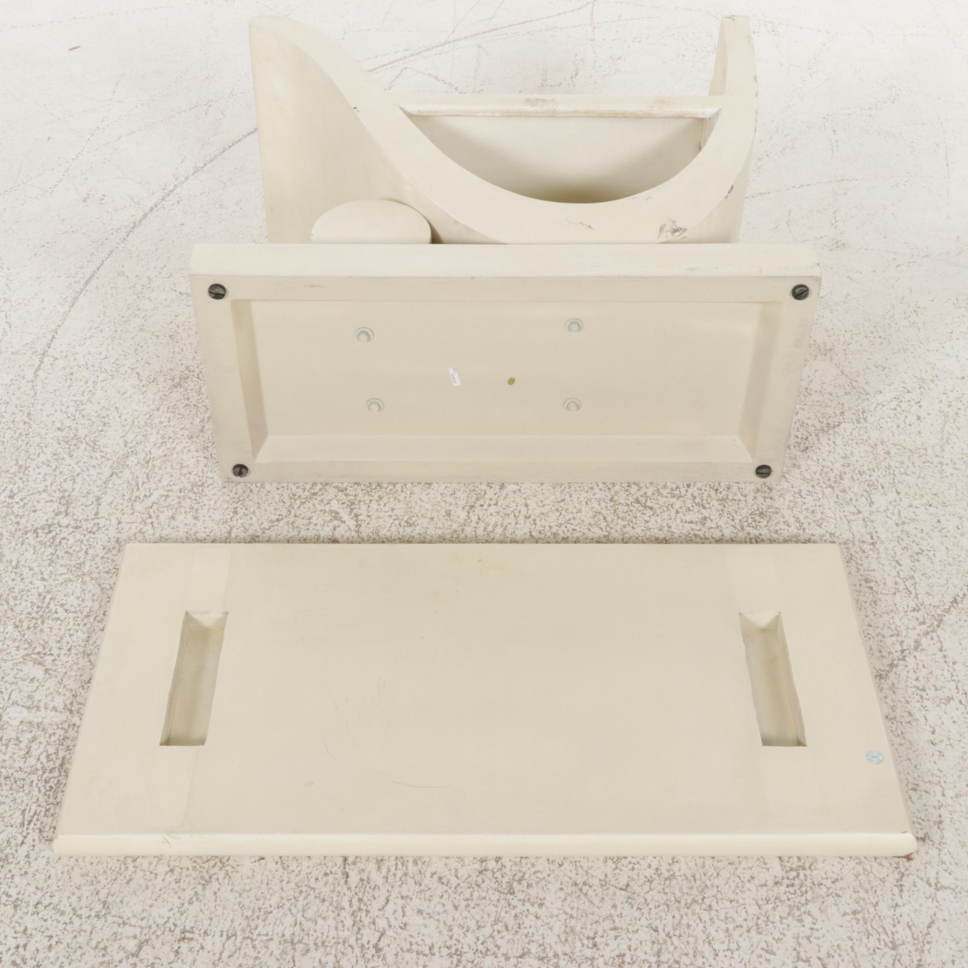 Modern Off White Console Table with Storage Shelf