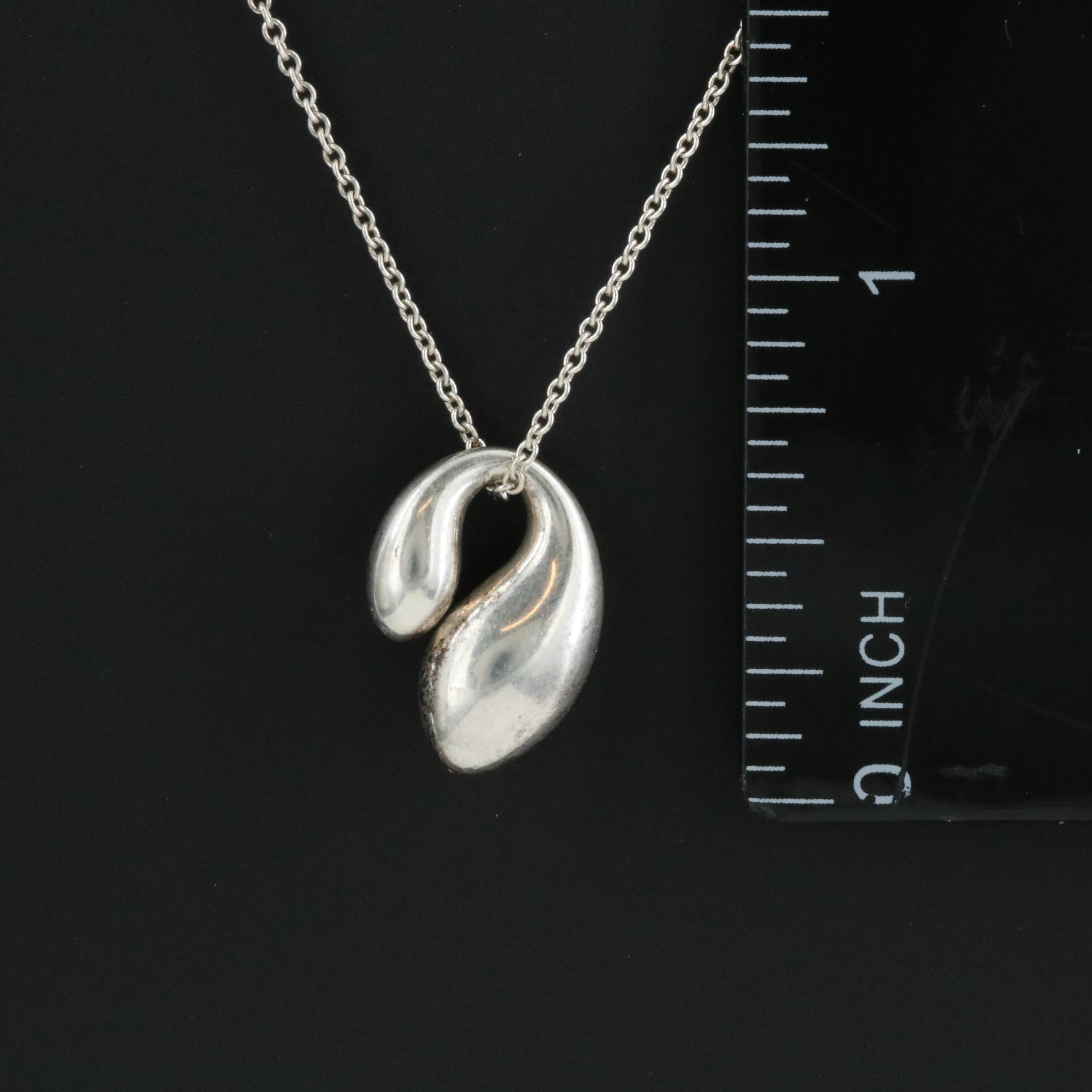Elsa Peretti for Tiffany & Co. Sterling Double Teardrop Pendant Necklace