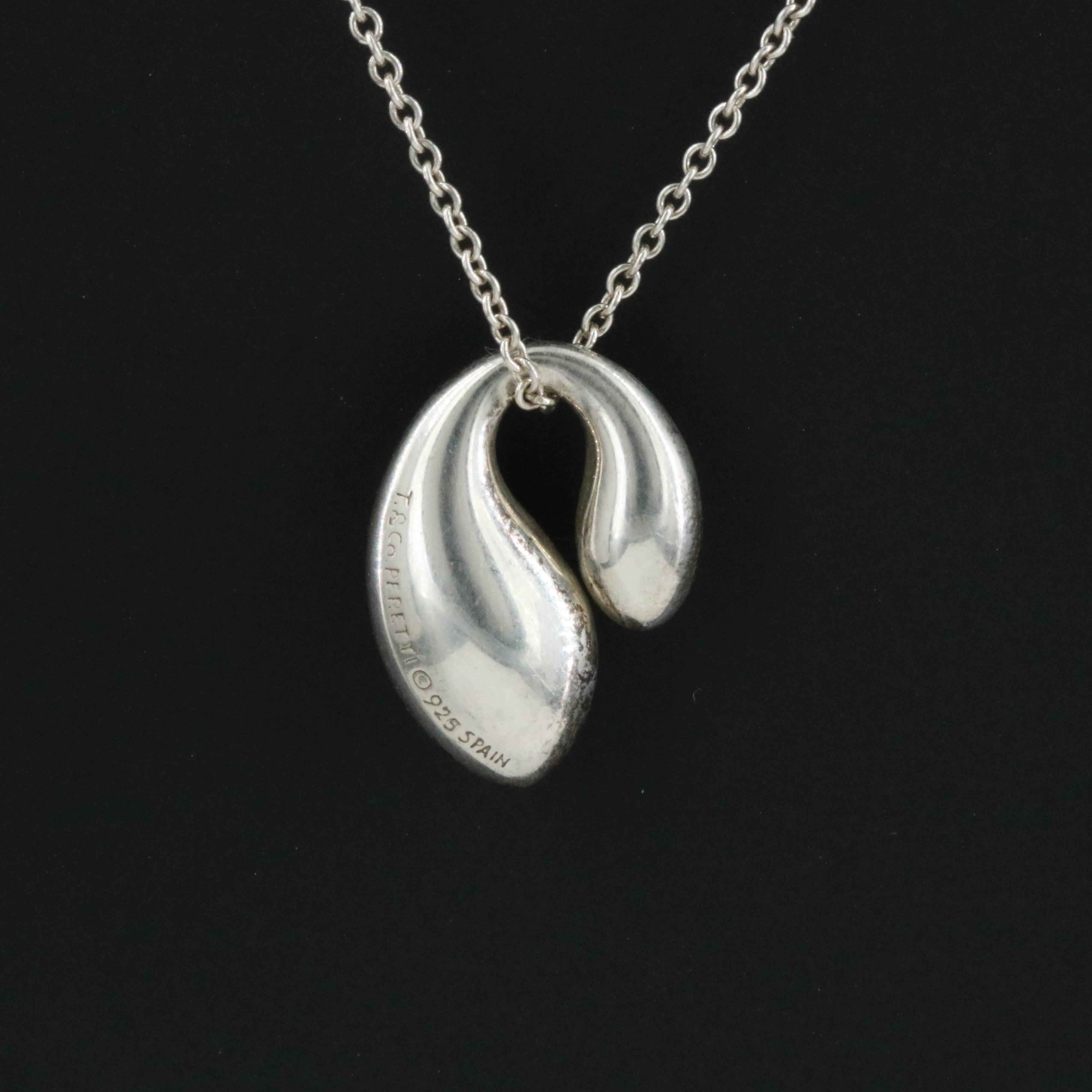 Elsa Peretti for Tiffany & Co. Sterling Double Teardrop Pendant Necklace