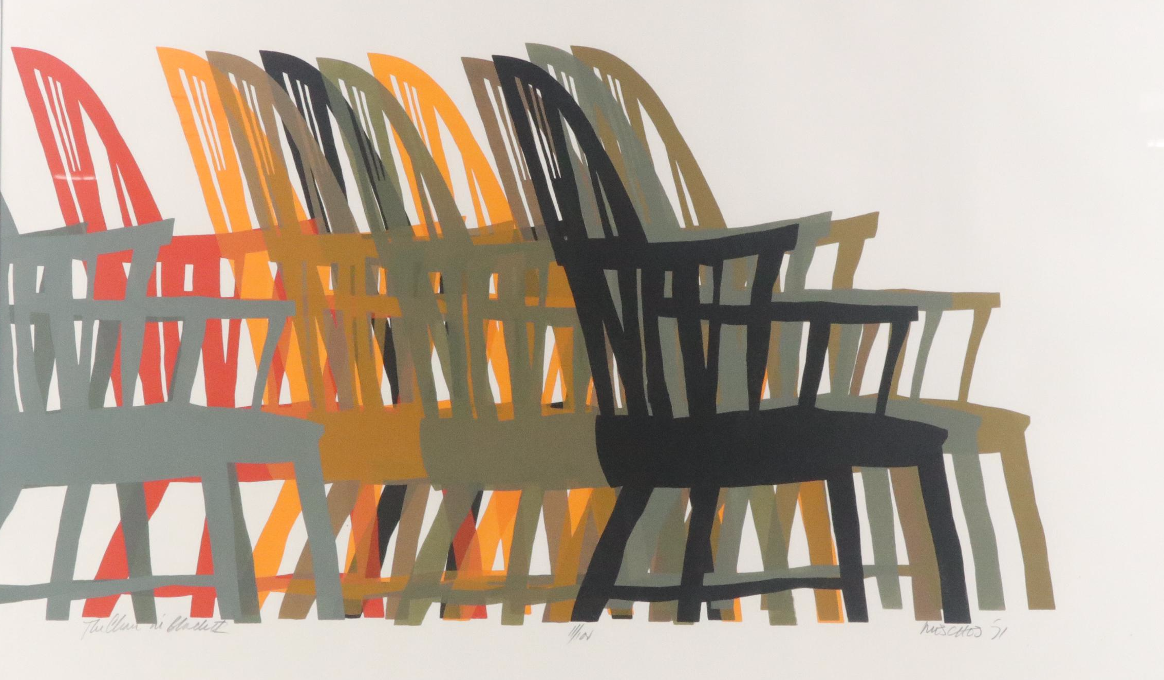 Arnold Mesches Serigraph "The Chair is Black II," 1951