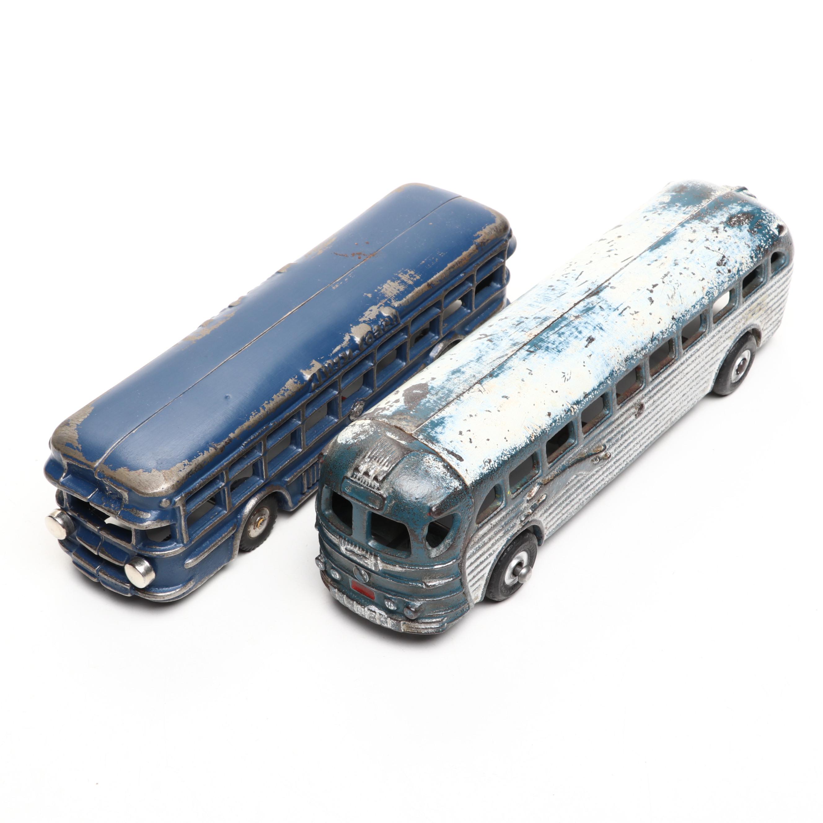 Arcade Greyhound Bus with Twin Coach Bus Models, Mid-20th Century