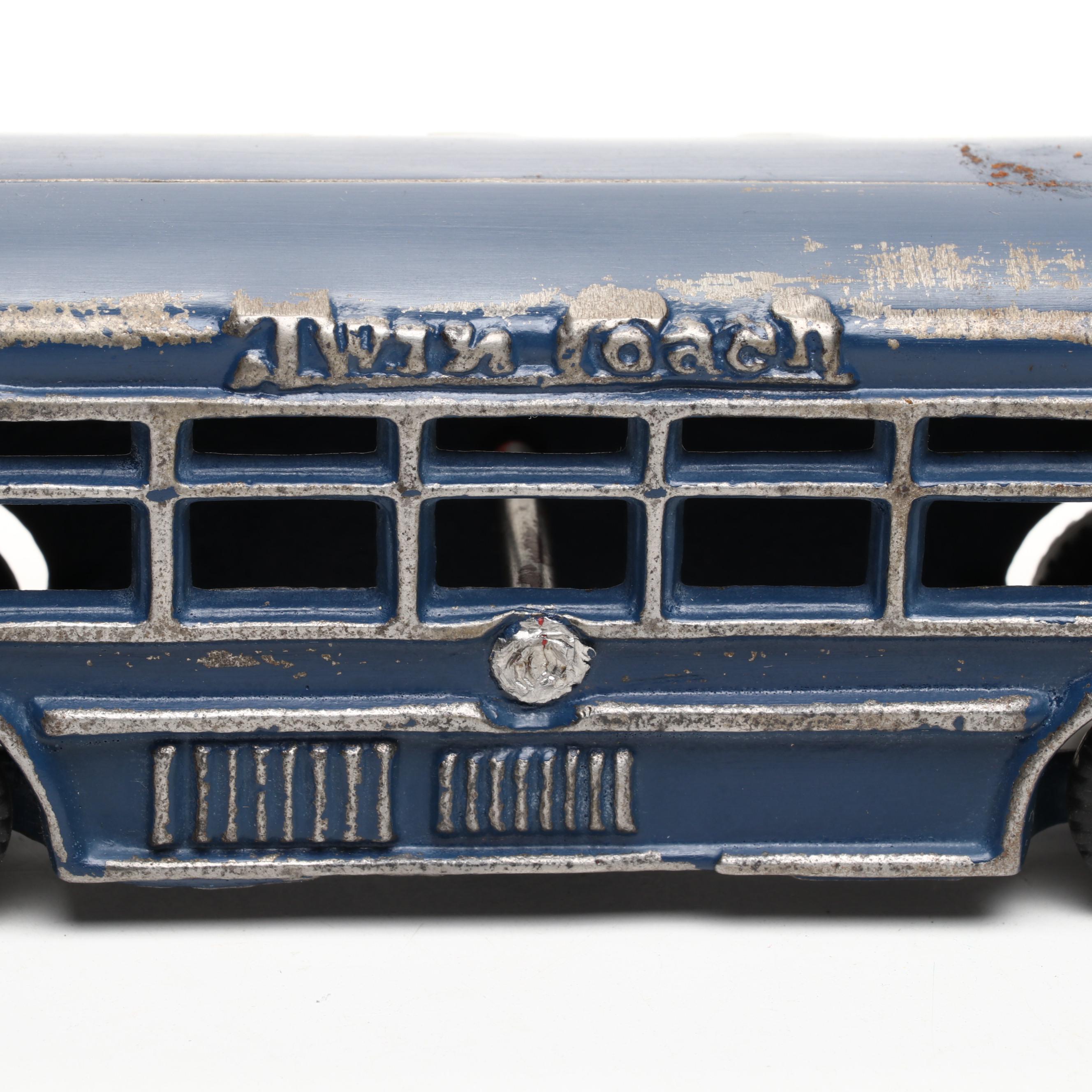 Arcade Greyhound Bus with Twin Coach Bus Models, Mid-20th Century