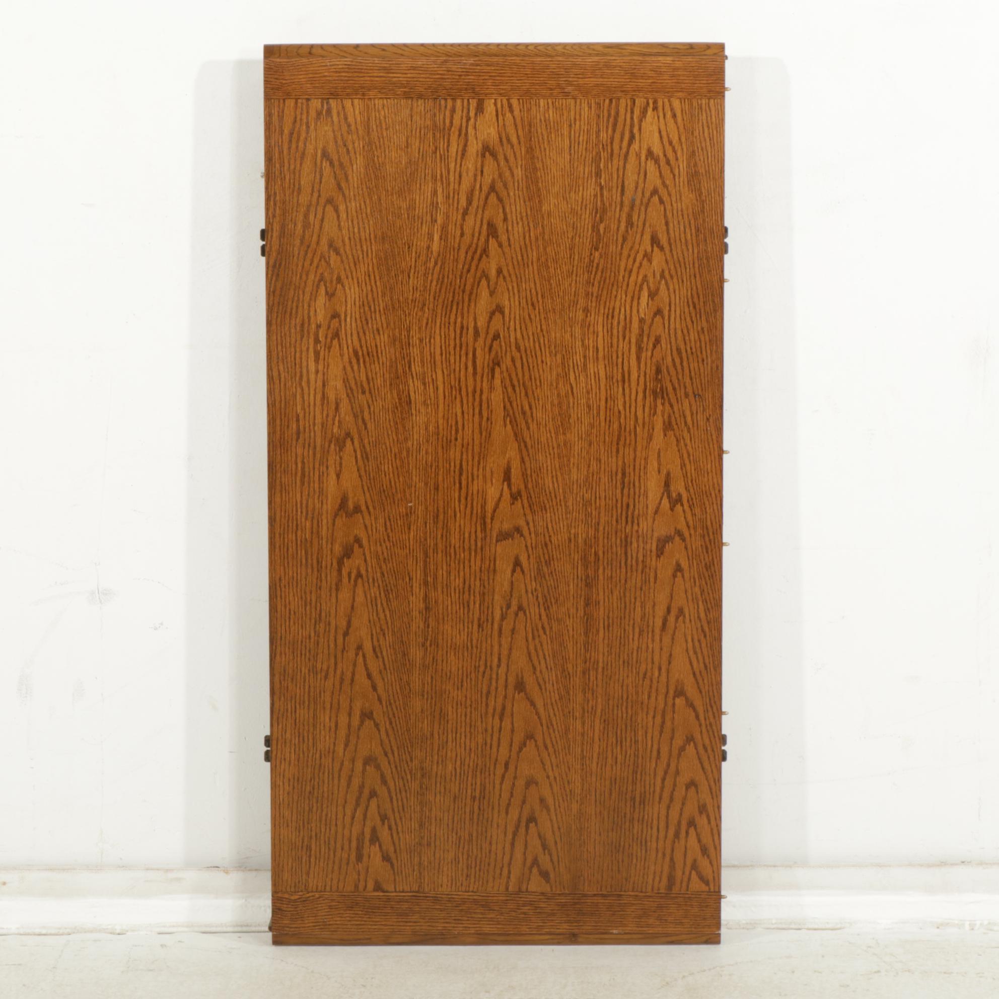 Oak Pedestal Dining Table and Four Chairs  with Pressed Designs