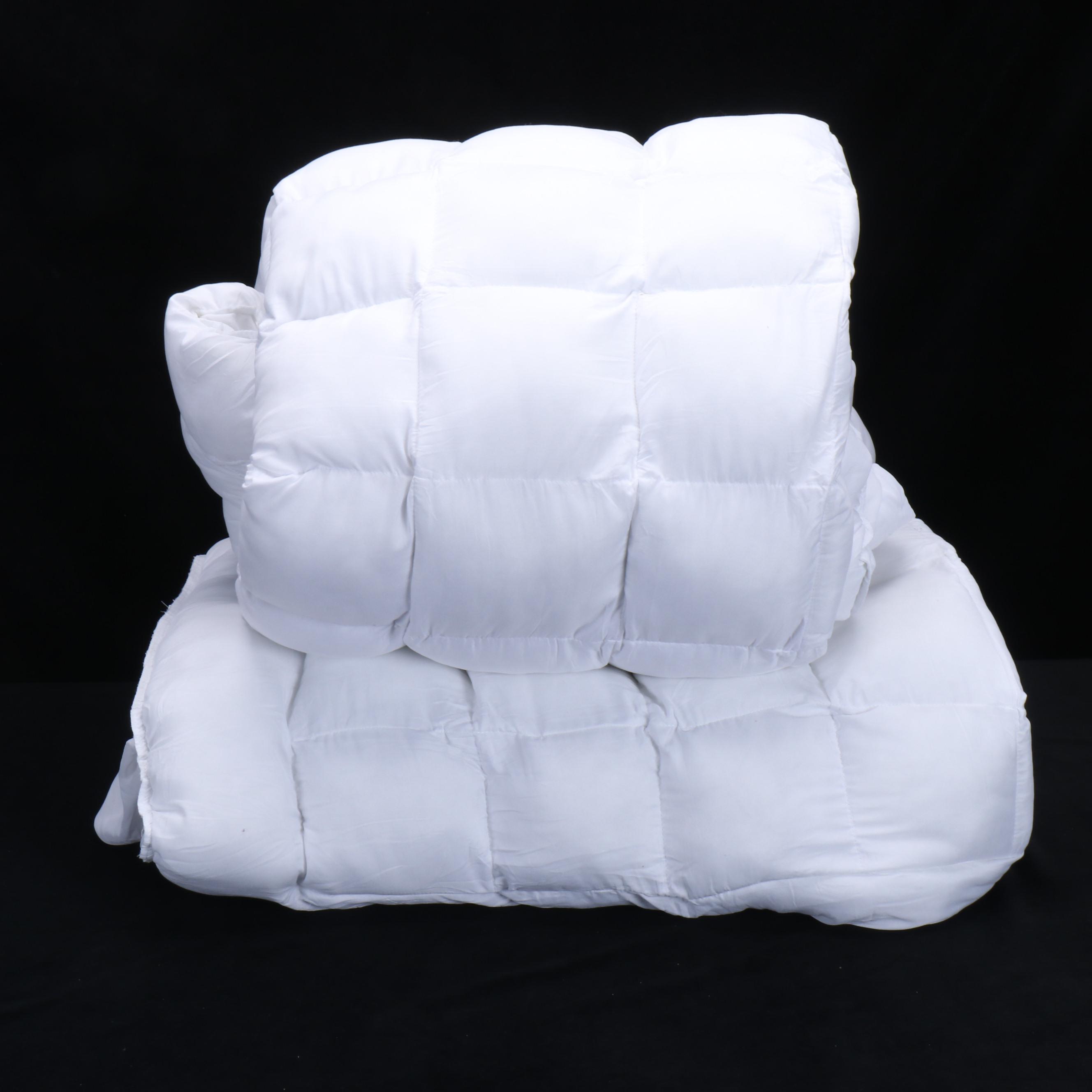 Pair of Queen Size Quilted Featherbed Mattress Toppers