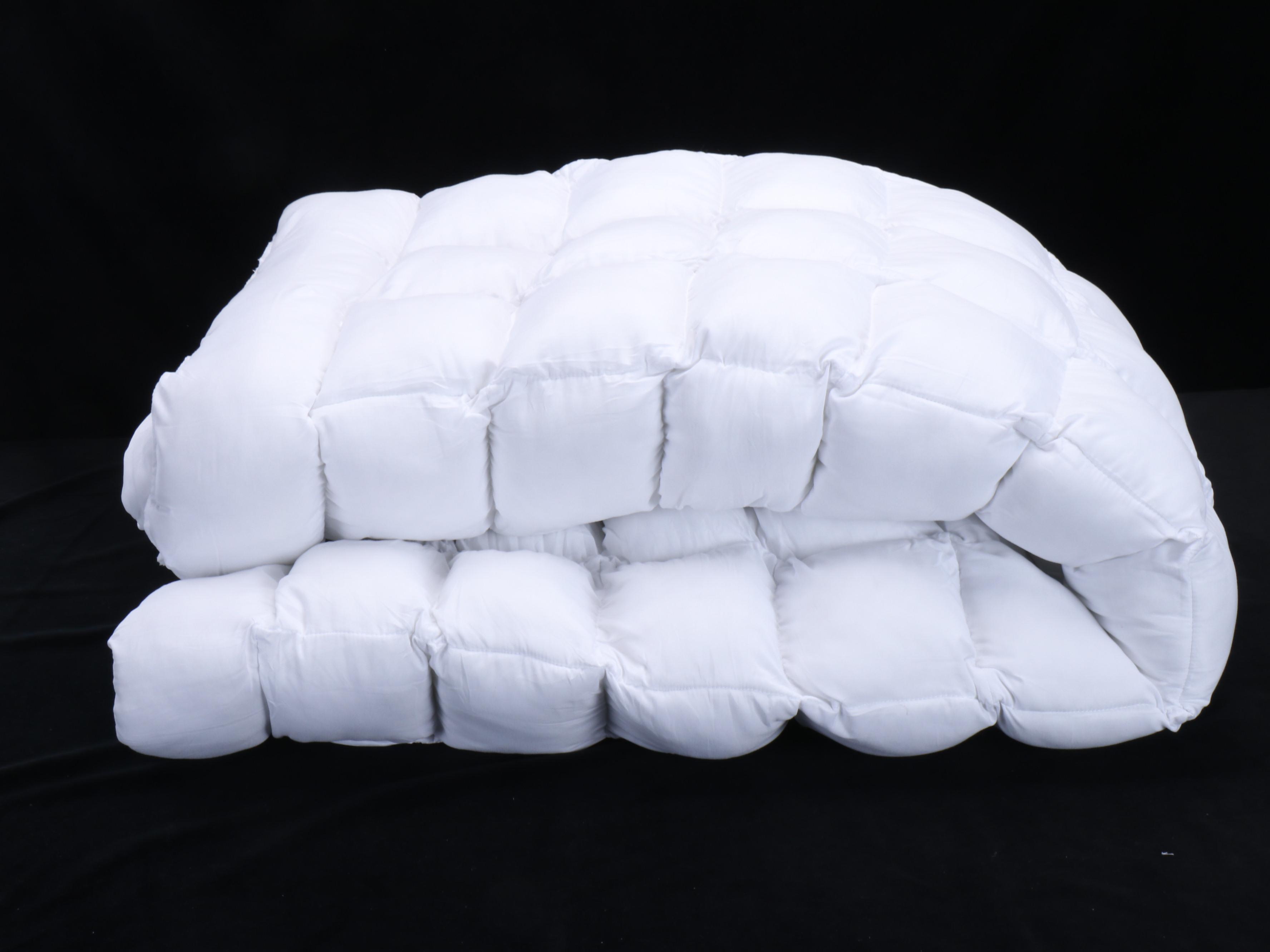 Pair of Queen Size Quilted Featherbed Mattress Toppers