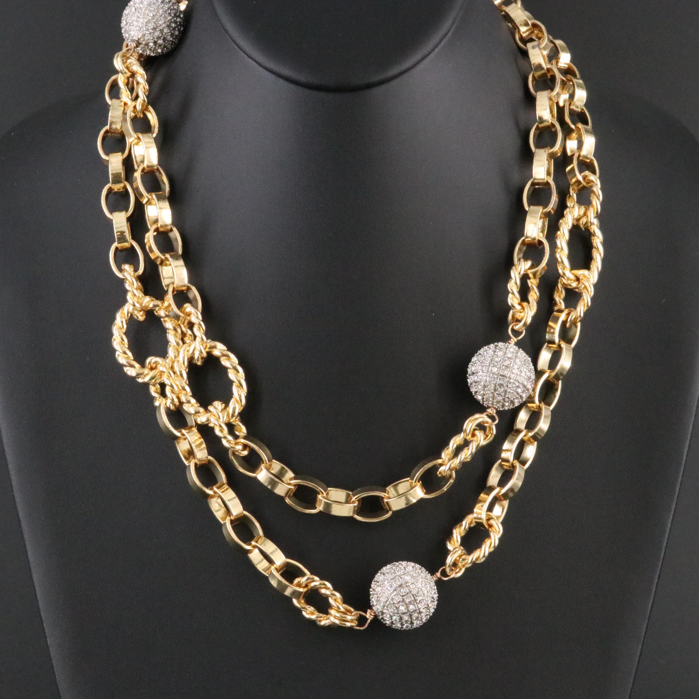 Graziano Rhinestone Station Necklace