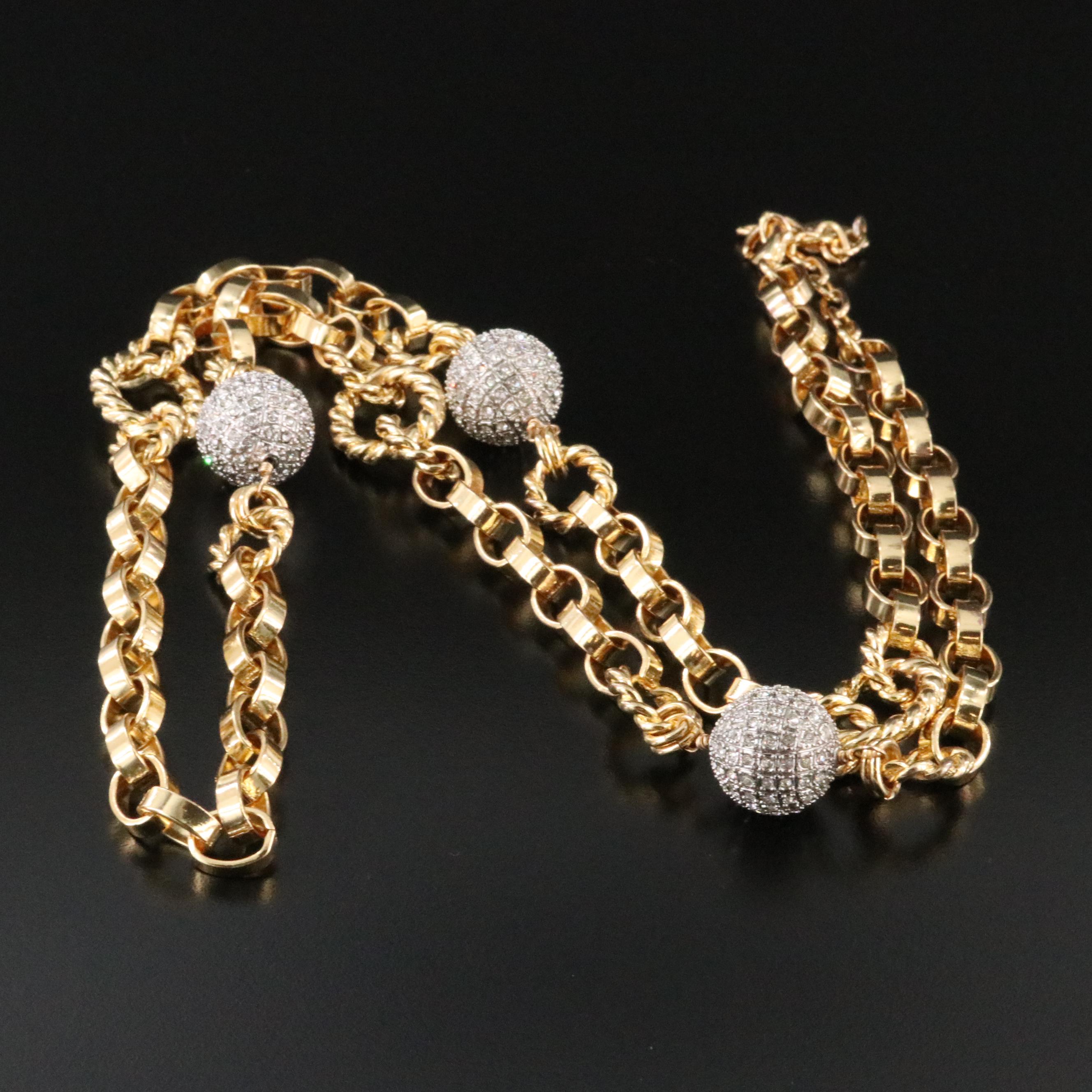 Graziano Rhinestone Station Necklace