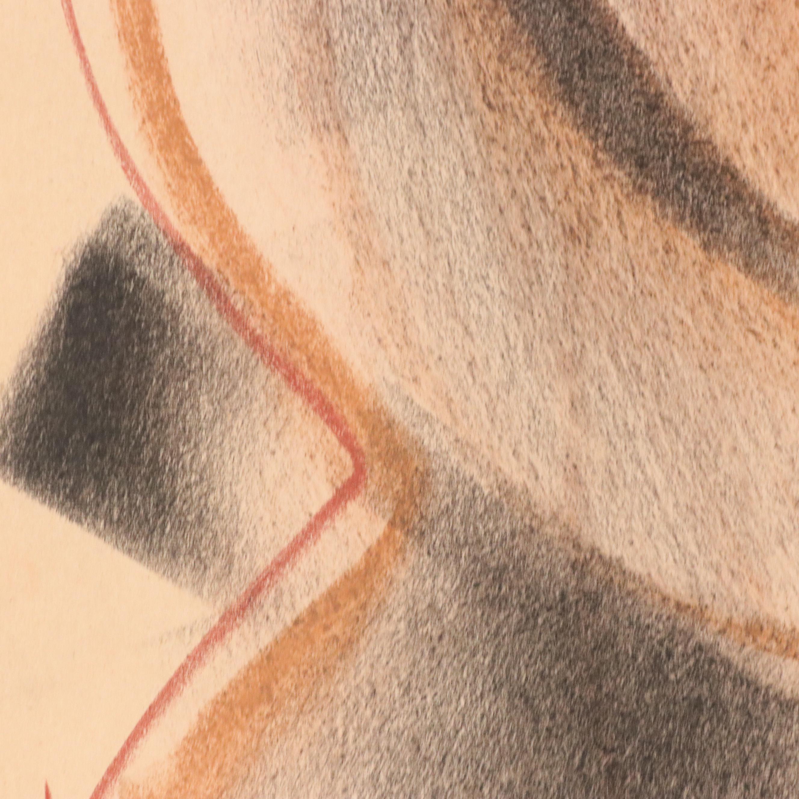 Jack Meanwell Portrait Pastel Drawing of Young Woman, Late 20th Century