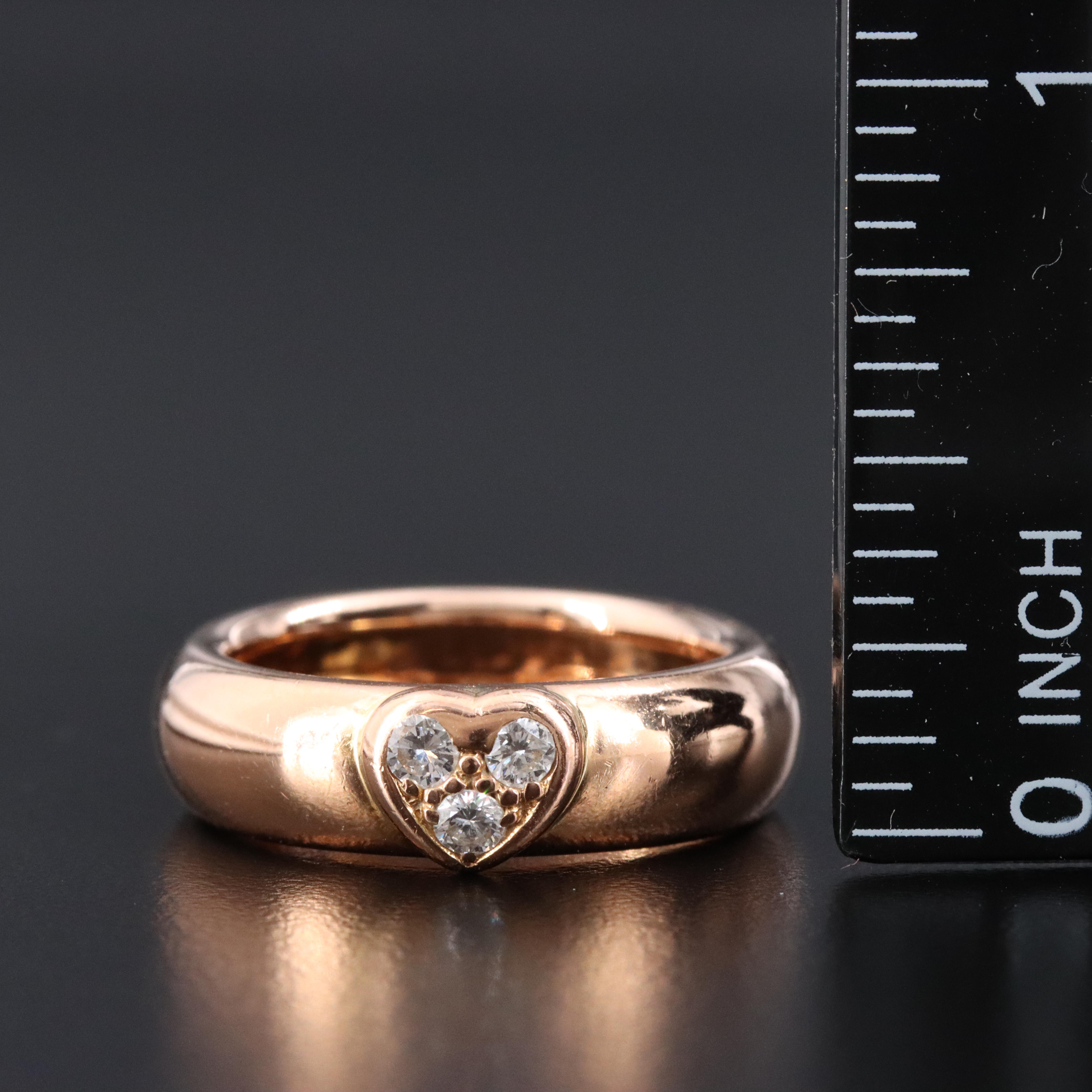 Tiffany & Co. 18K Rose Gold Diamond Heart Ring