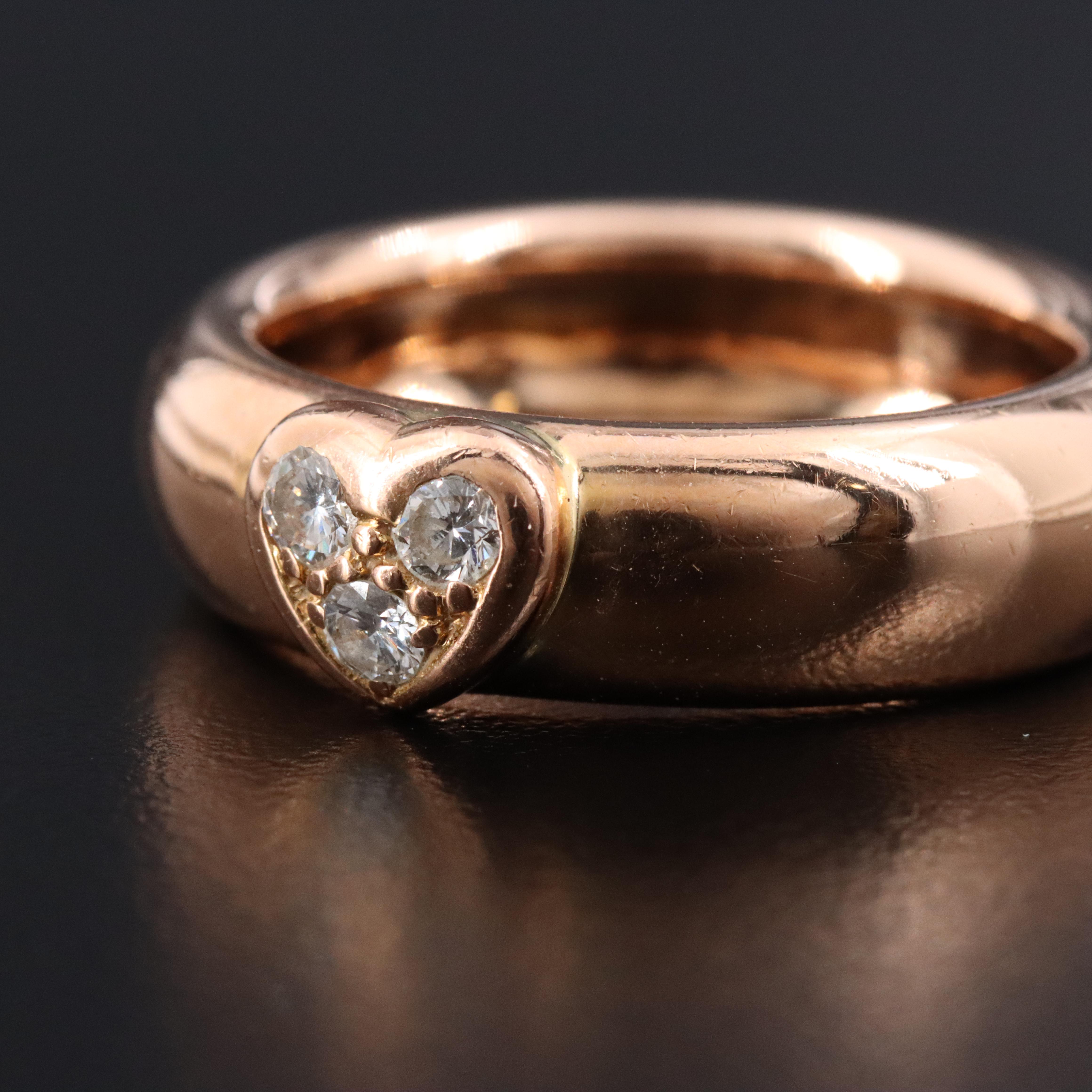 Tiffany & Co. 18K Rose Gold Diamond Heart Ring