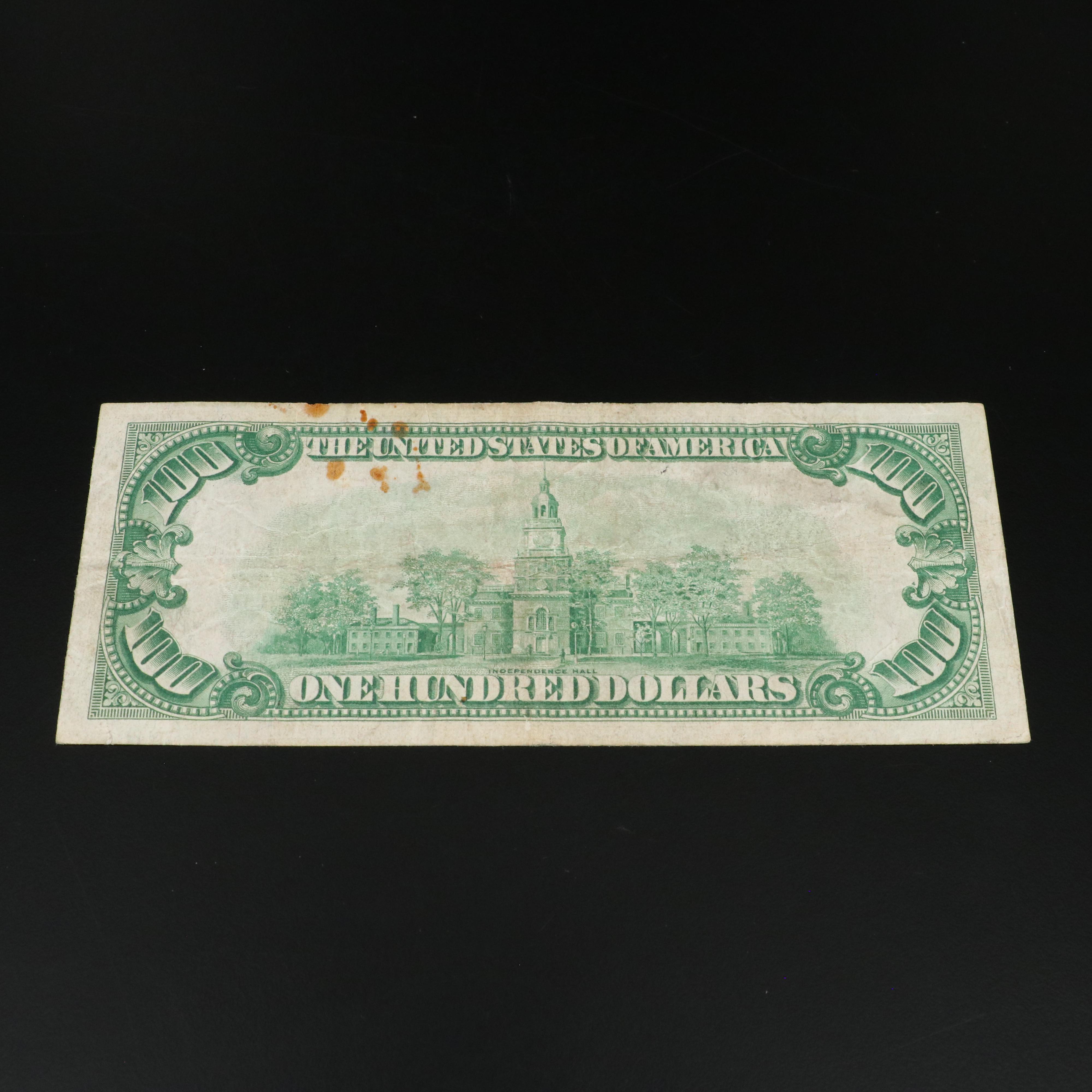 1928 One Hundred Dollar Federal Reserve Star Note With Low Serial Number