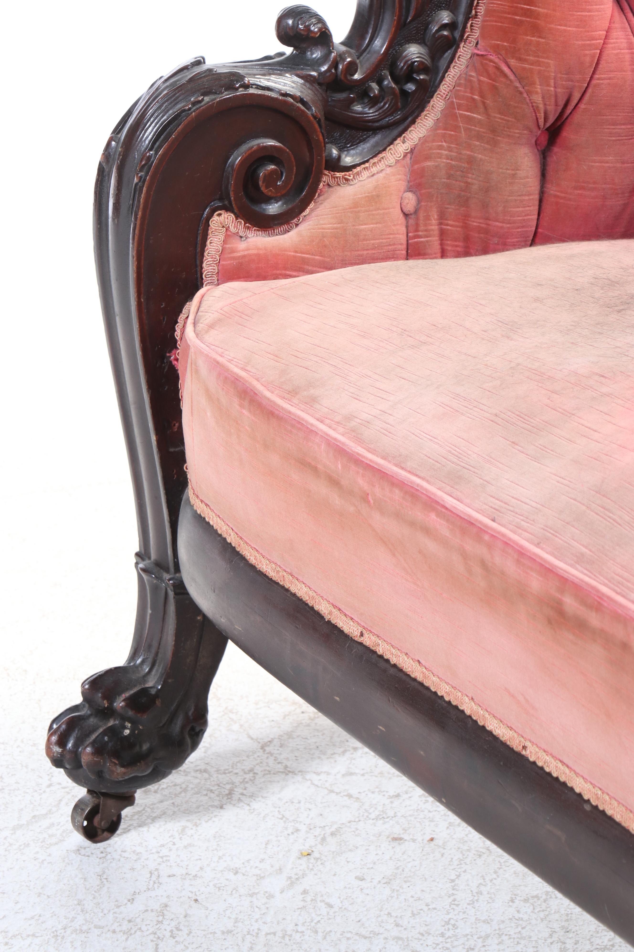 Karpen Empire Revival Carved Mahogany Sofa, Late 19th Century