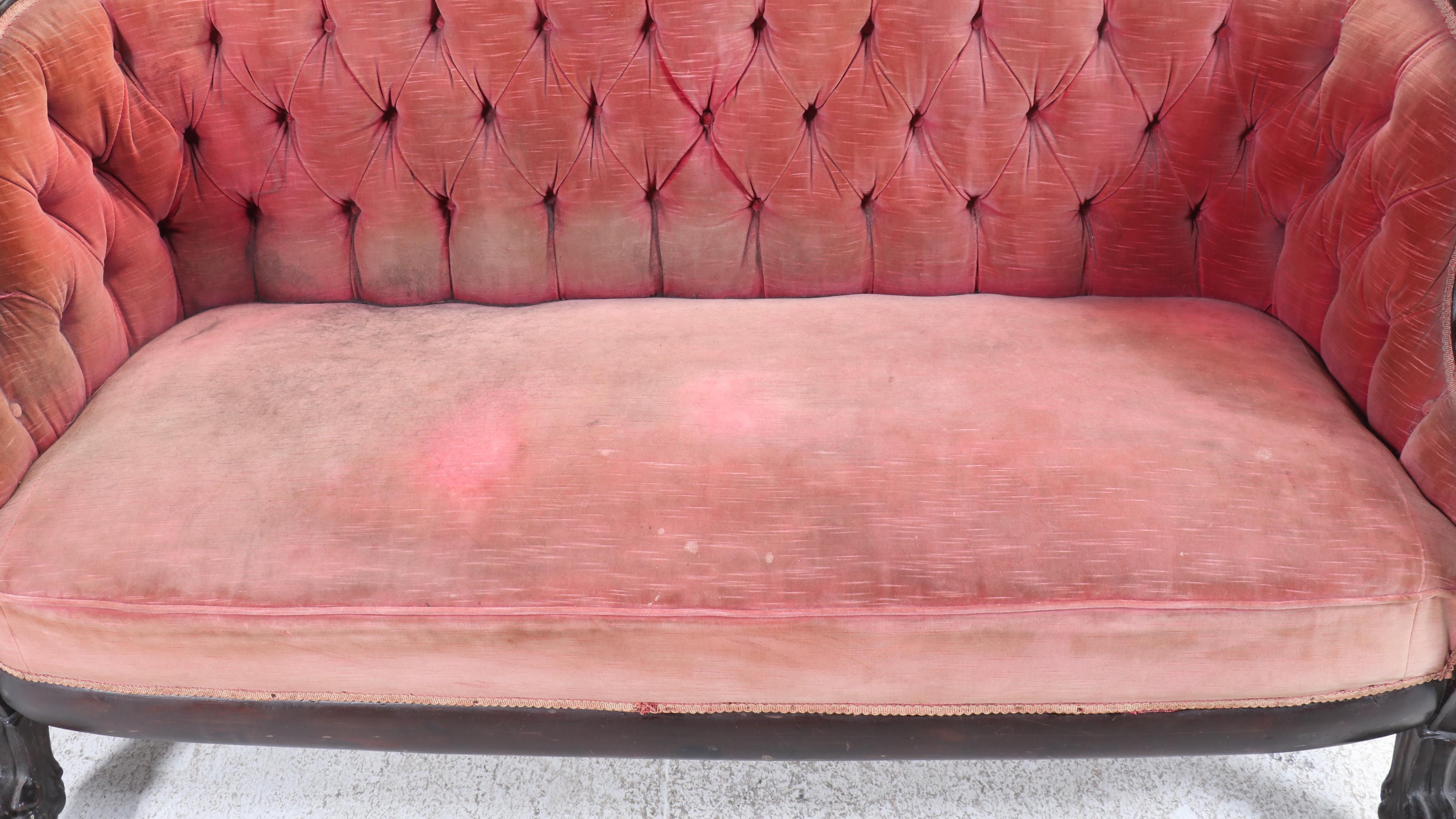 Karpen Empire Revival Carved Mahogany Sofa, Late 19th Century