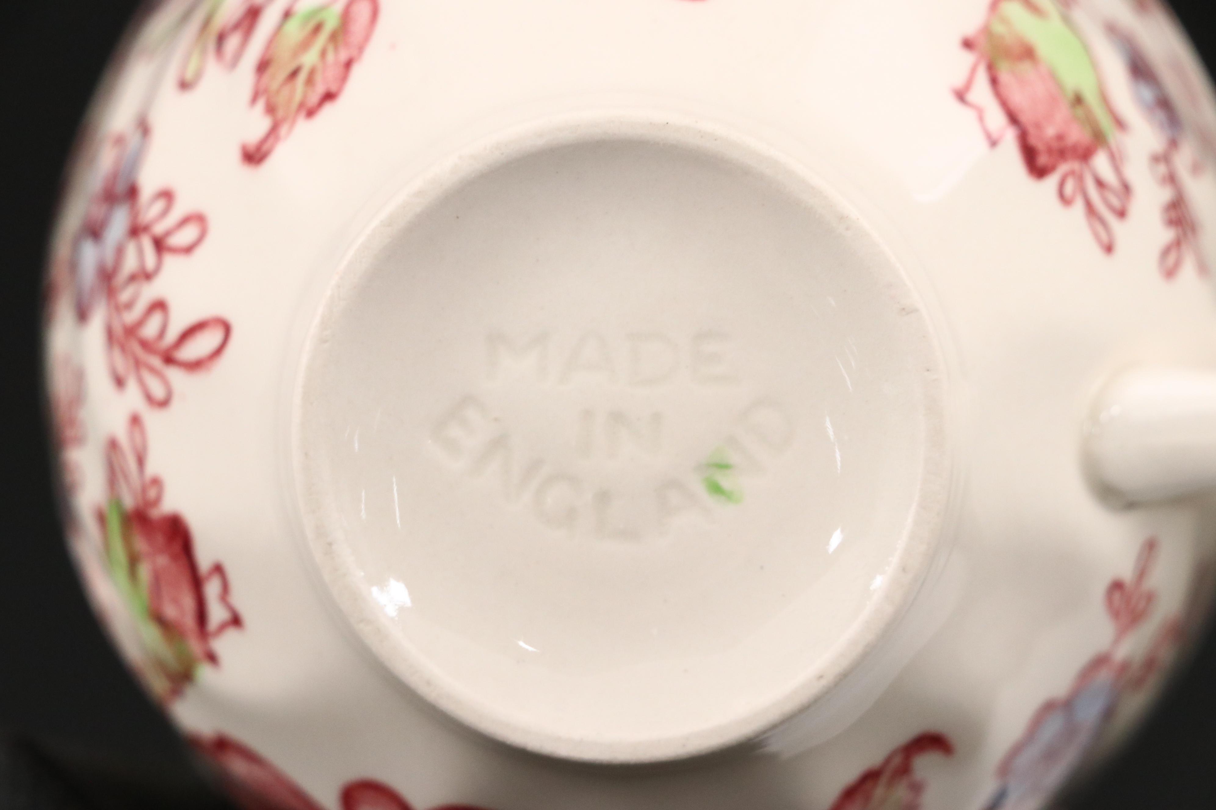 Johnson Bros Pink "Rose Chintz" Ironstone Dinnerware, Mid to Late 20th Century