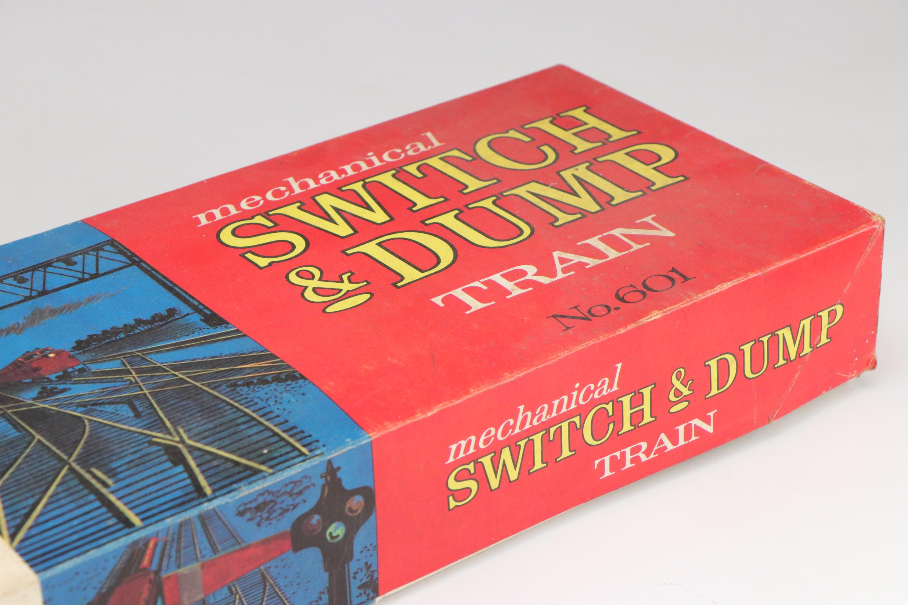 Ohio Art "Mechanical Switch & Dump Train" Tin Litho Wind-Up Toy