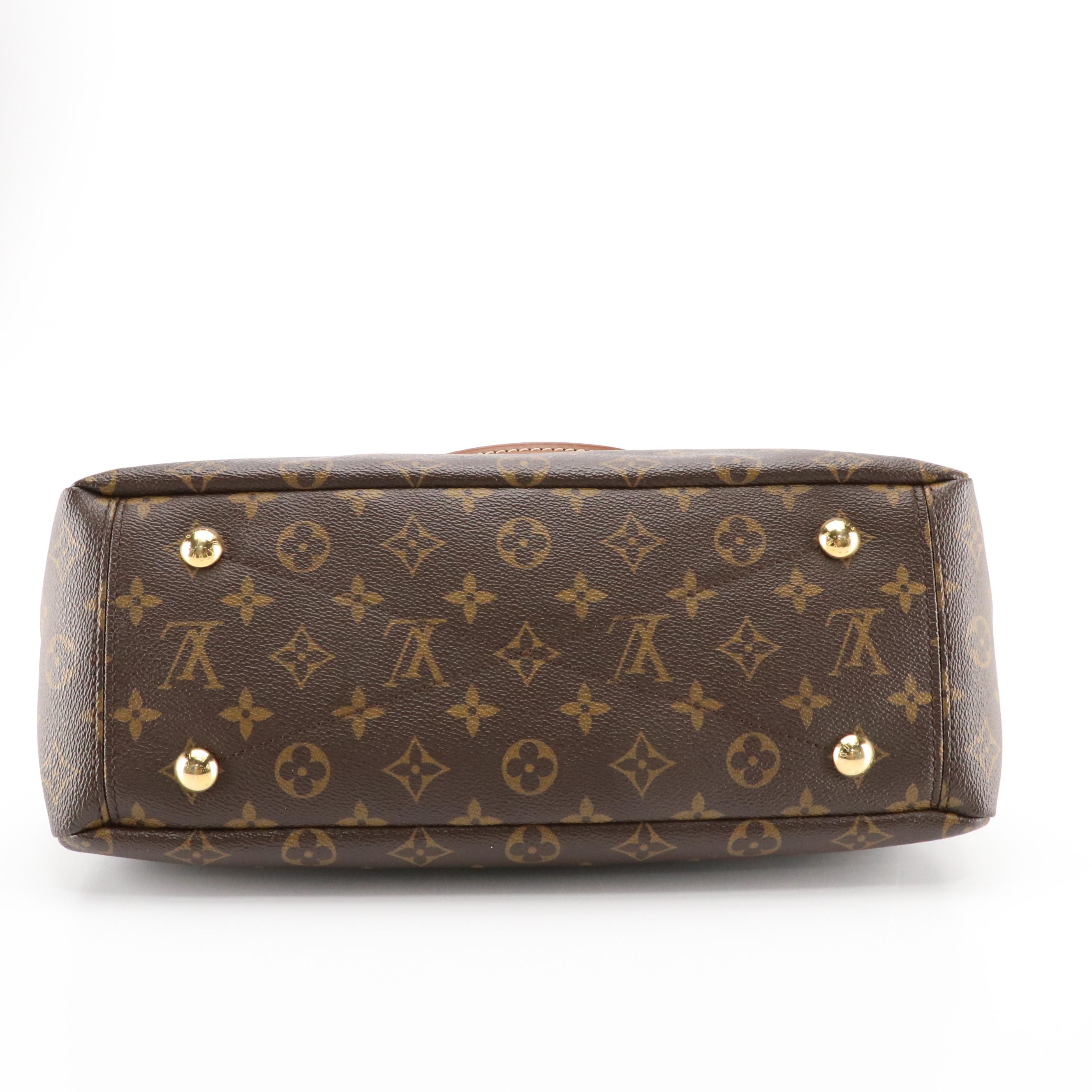 Louis Vuitton Pallas Bag in Monogram Canvas with Black Leather Trim