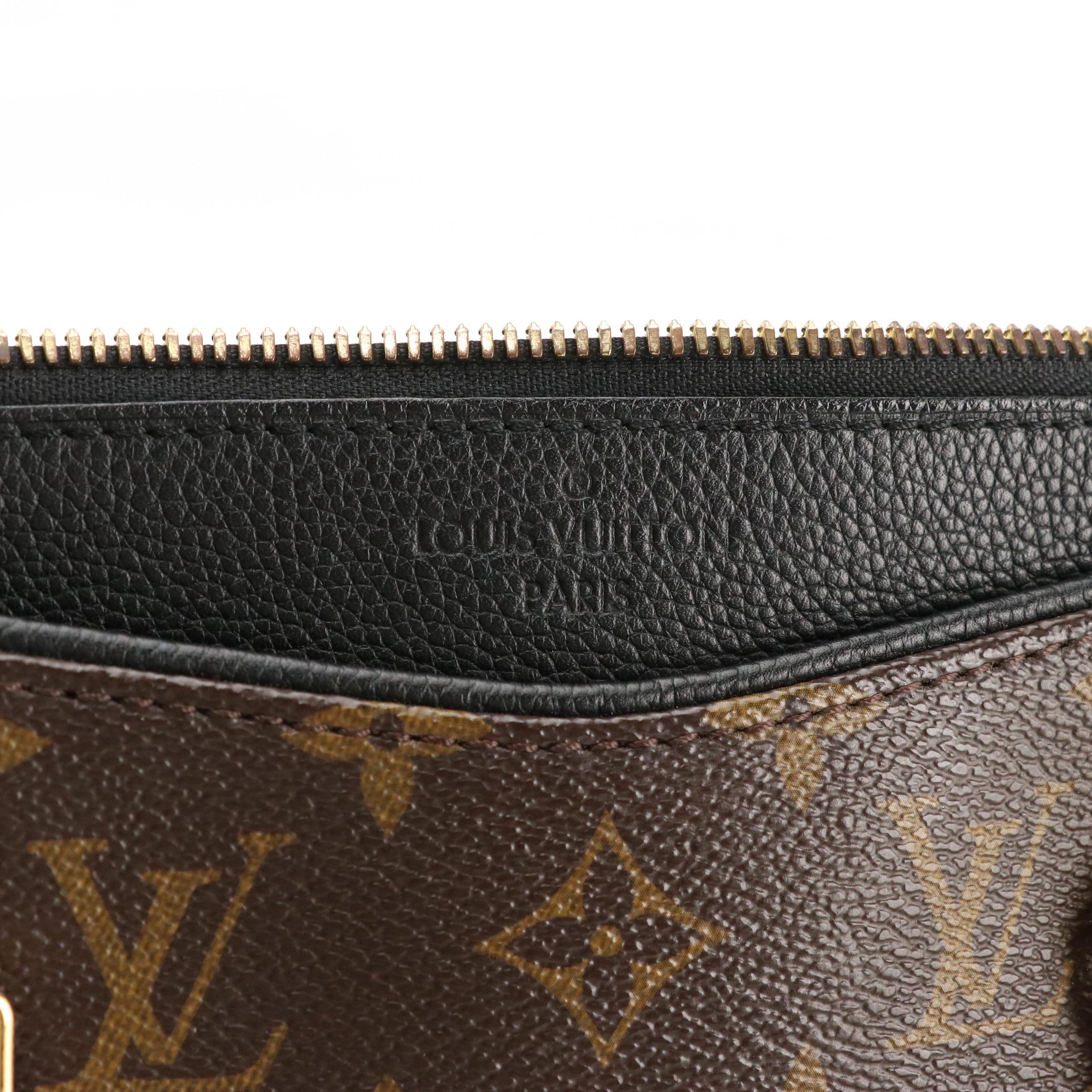 Louis Vuitton Pallas Bag in Monogram Canvas with Black Leather Trim