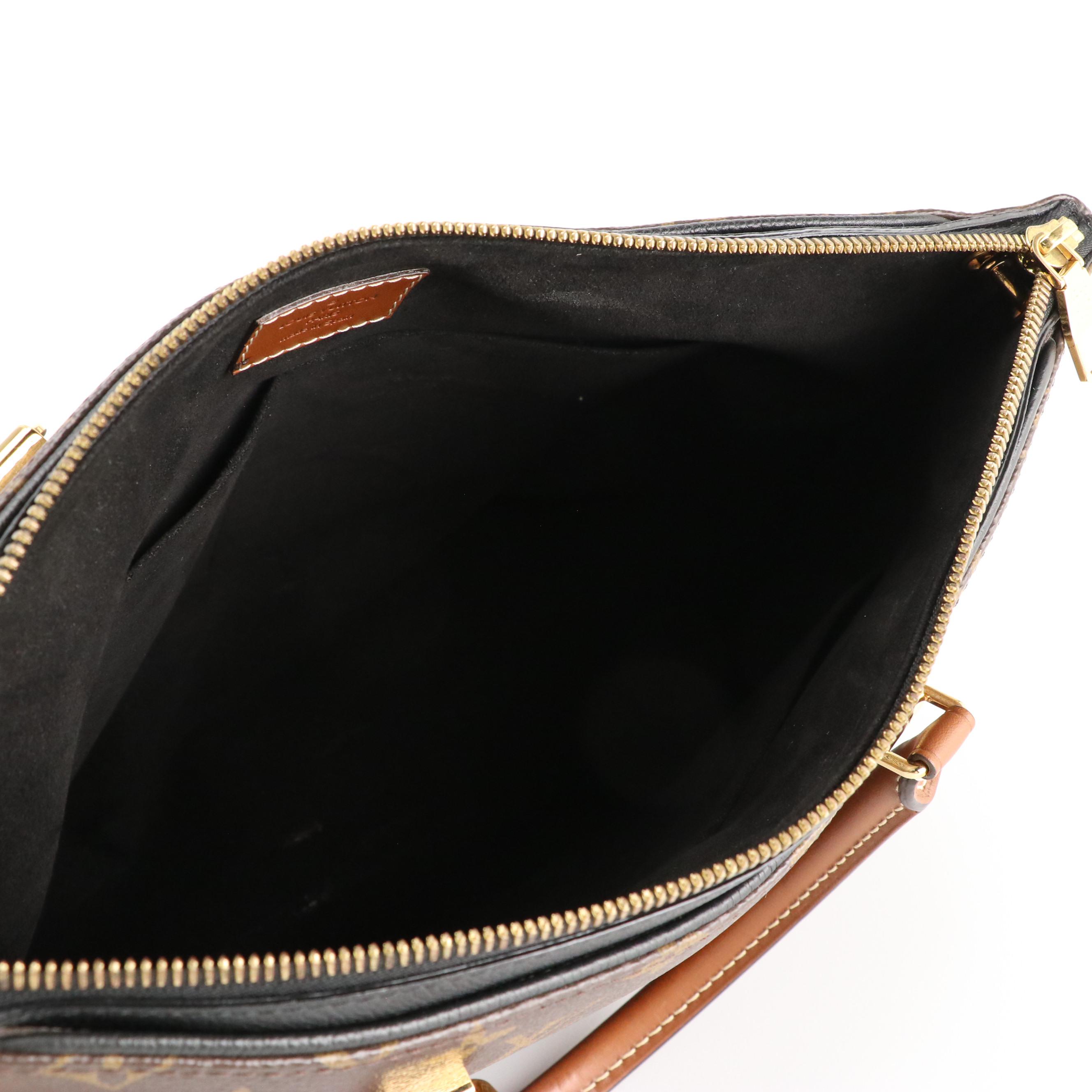 Louis Vuitton Pallas Bag in Monogram Canvas with Black Leather Trim