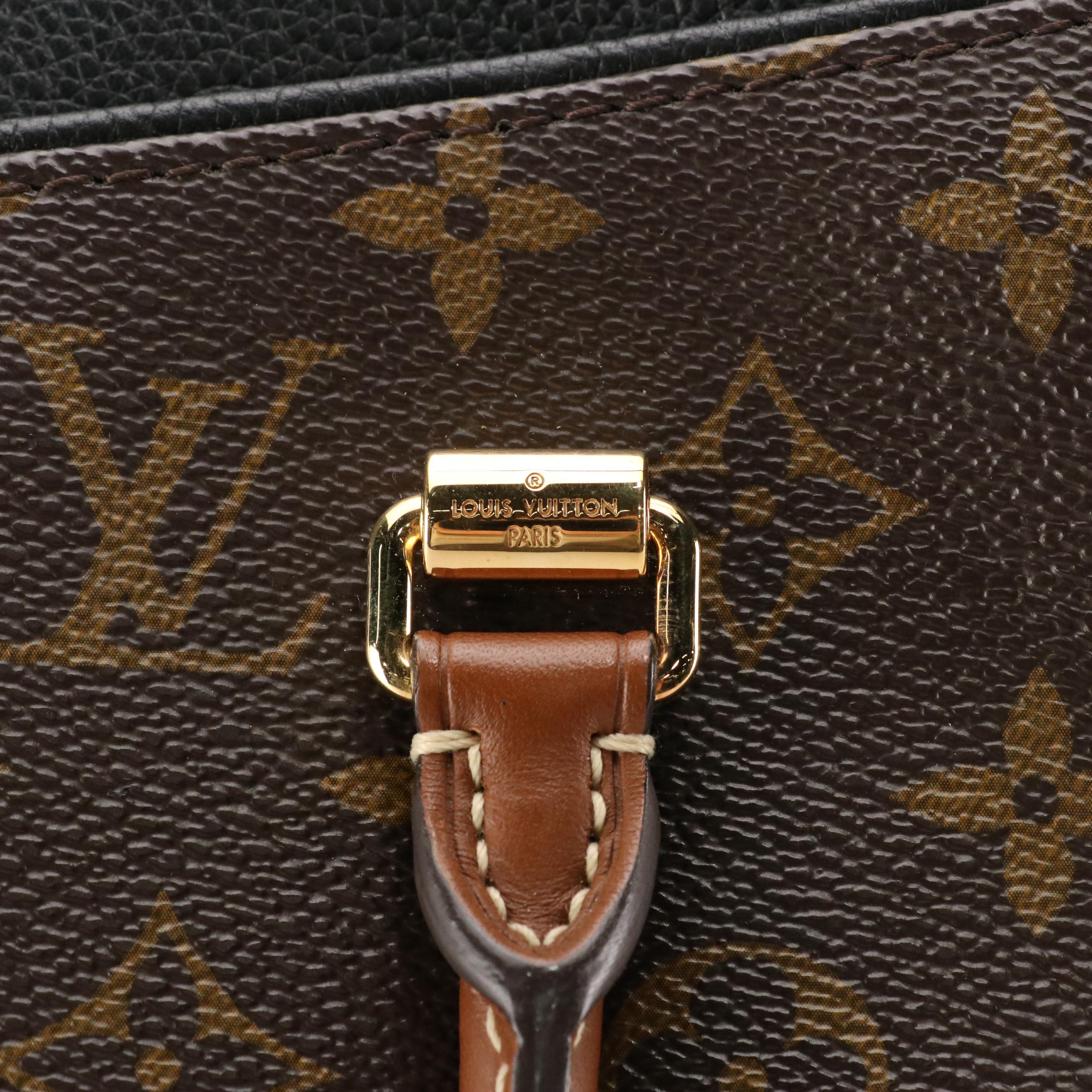 Louis Vuitton Pallas Bag in Monogram Canvas with Black Leather Trim