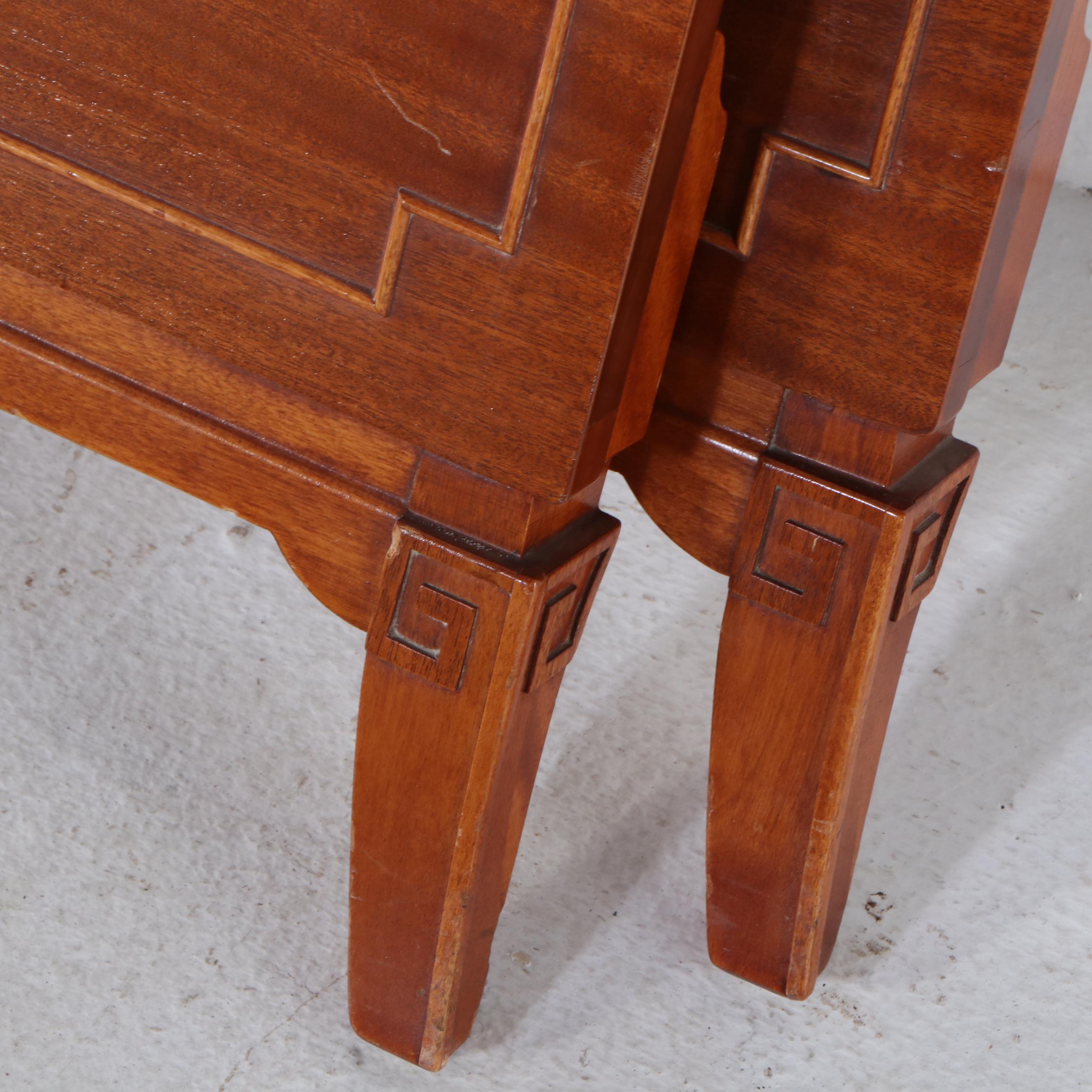 Rway Hollywood Regency Style Mahogany Twin Bed Frames