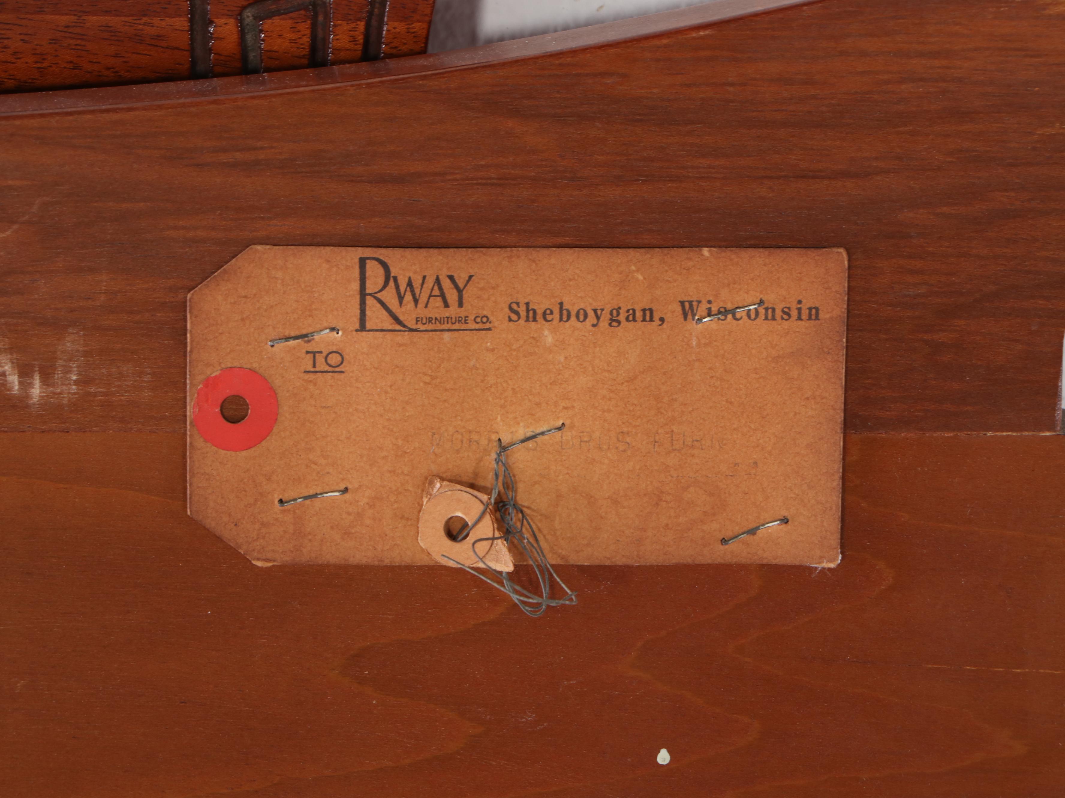 Rway Hollywood Regency Style Mahogany Twin Bed Frames