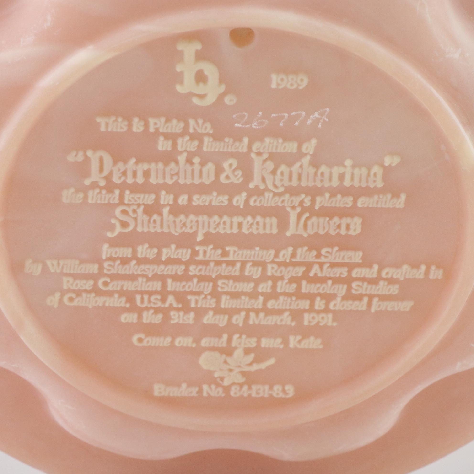 Shakespearean Lovers Collector Plates by Incolay Studios, 1988-1990