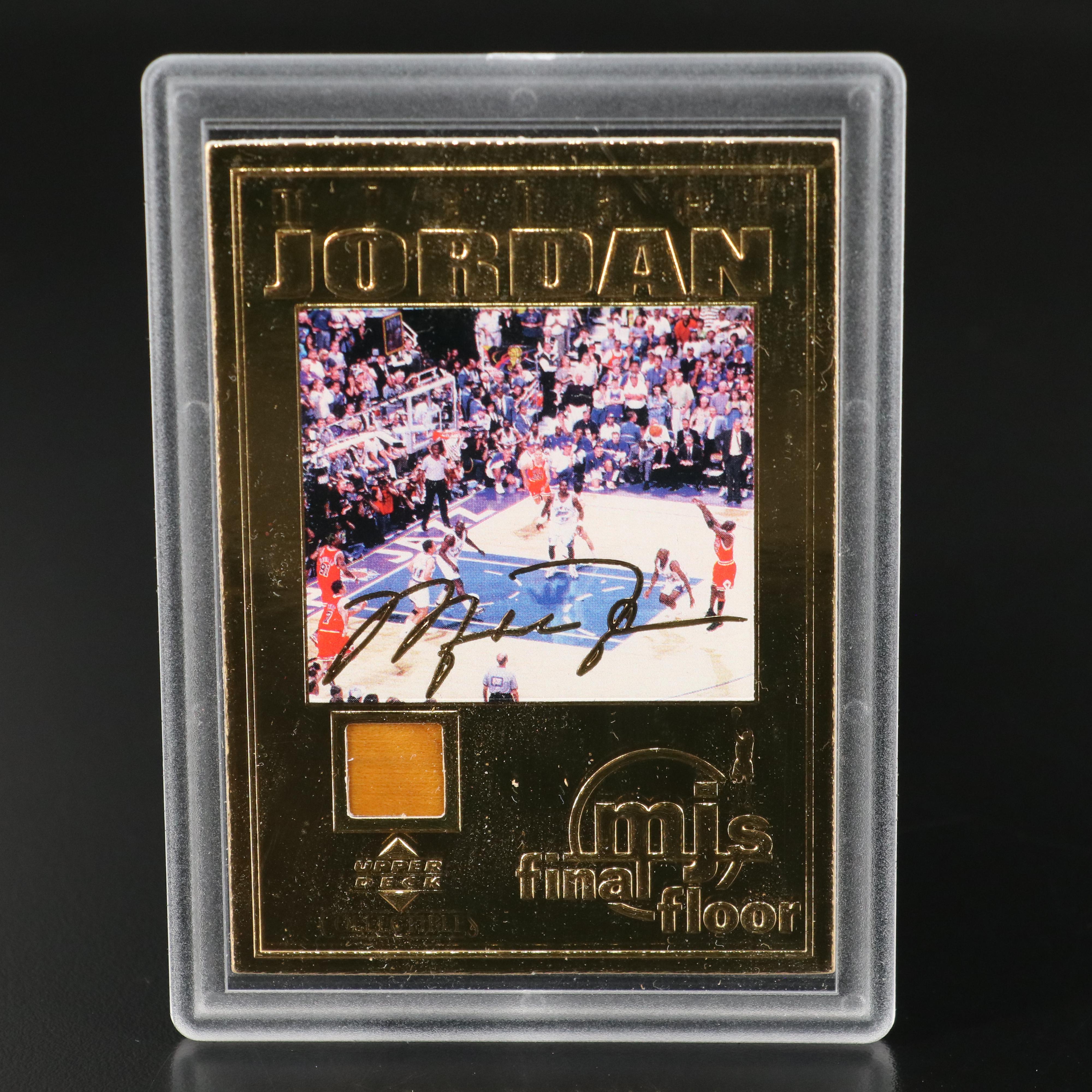 2000 Upper Deck Michael Jordan Gold Plated Basketball Card Featuring Court Floor