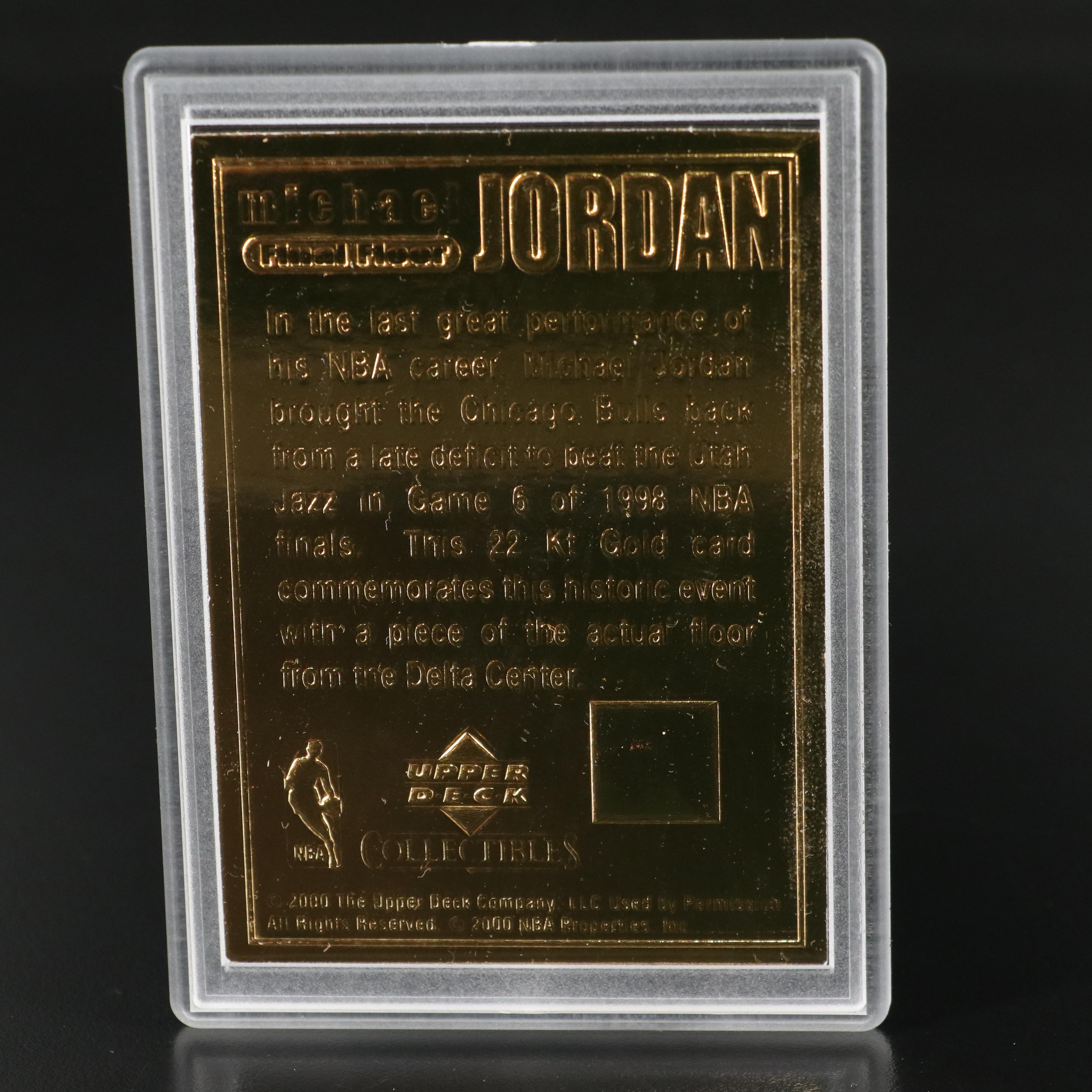 2000 Upper Deck Michael Jordan Gold Plated Basketball Card Featuring Court Floor