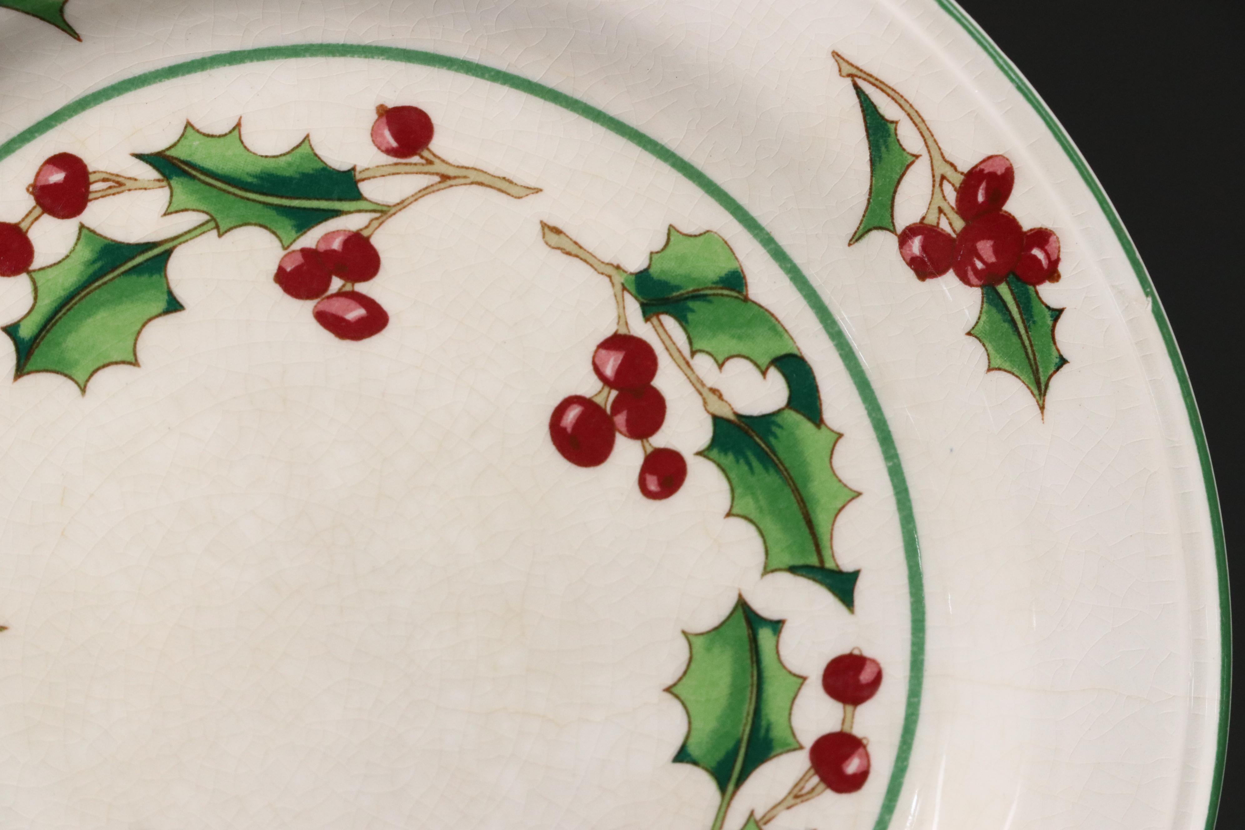 Korean Ceramic "White Christmas" Dinnerware and Serving Pieces