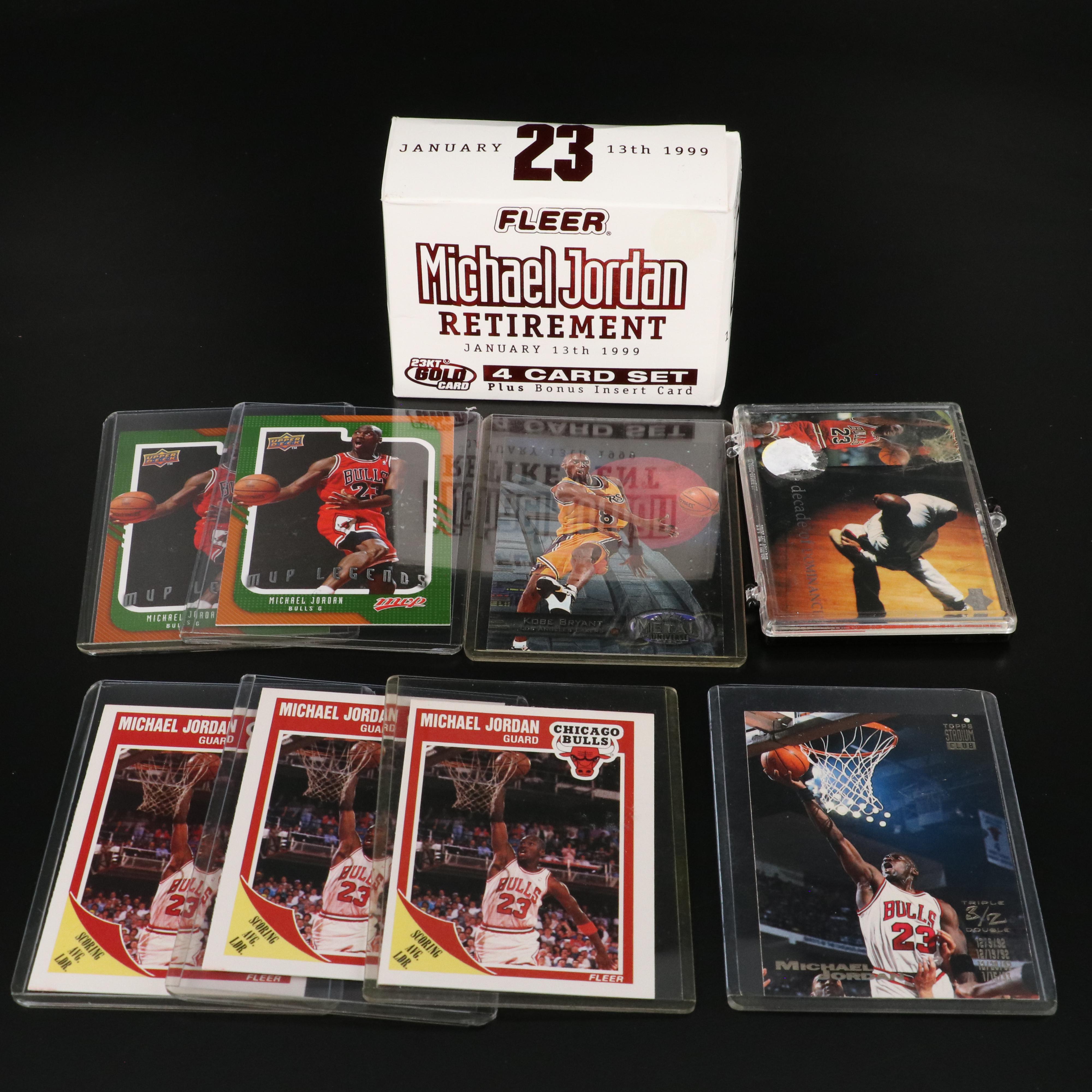 Michael Jordan and Kobe Bryant Basketball Cards Featuring Gold Plated and More