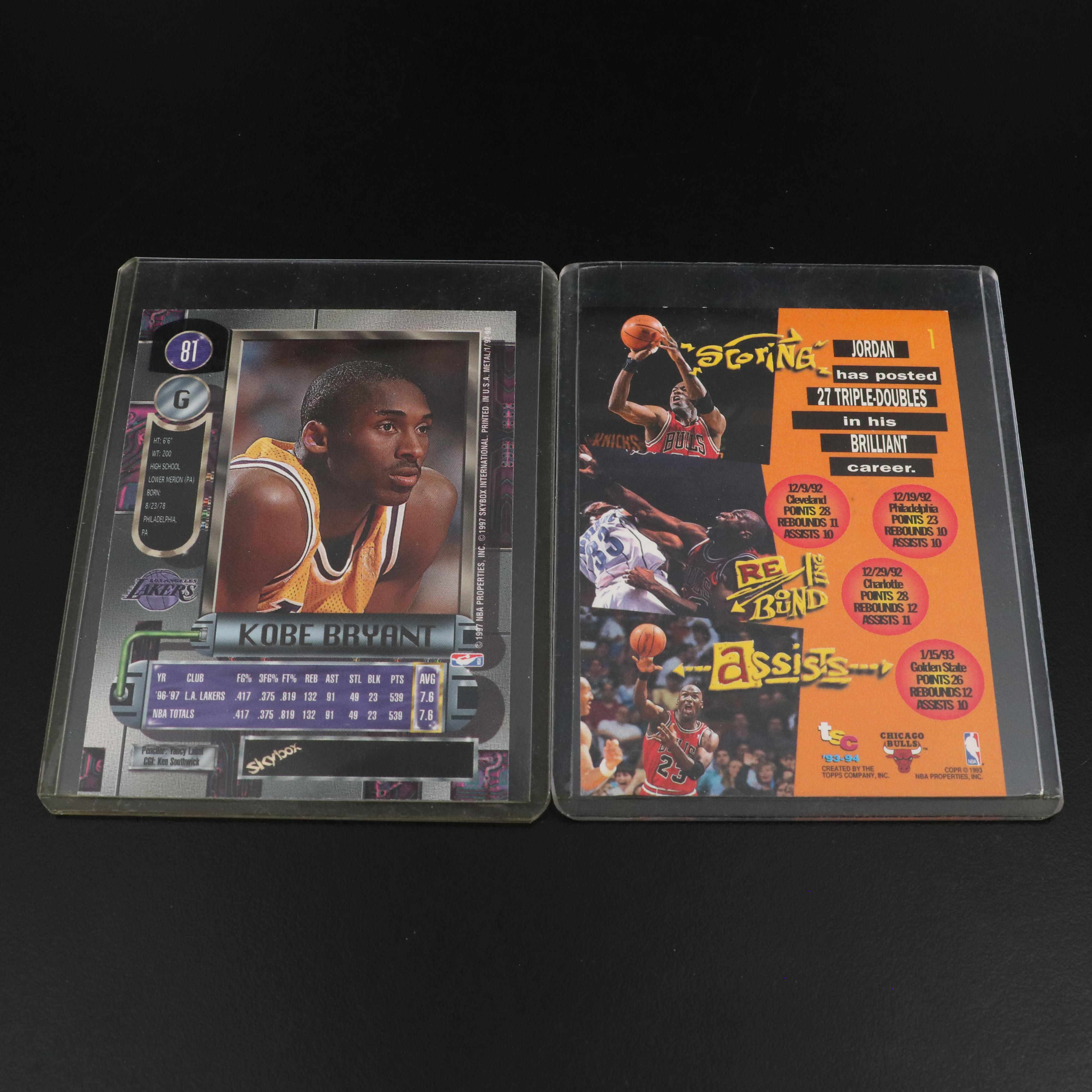 Michael Jordan and Kobe Bryant Basketball Cards Featuring Gold Plated and More