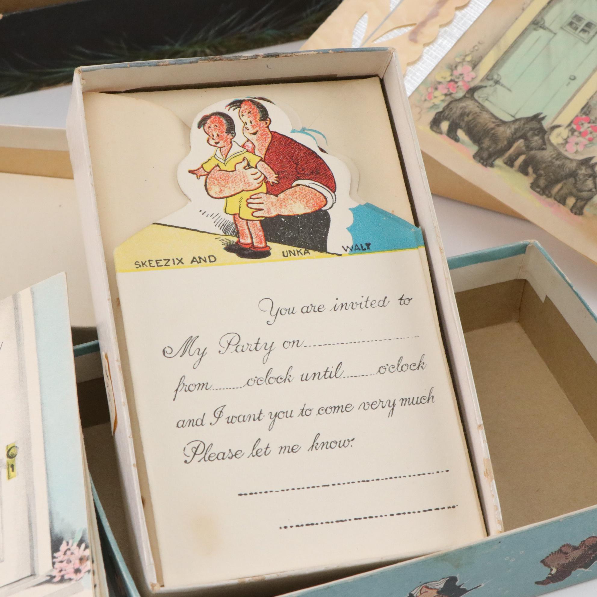 Vintage Greeting Cards, Party Invitations, Birth Announcements and More