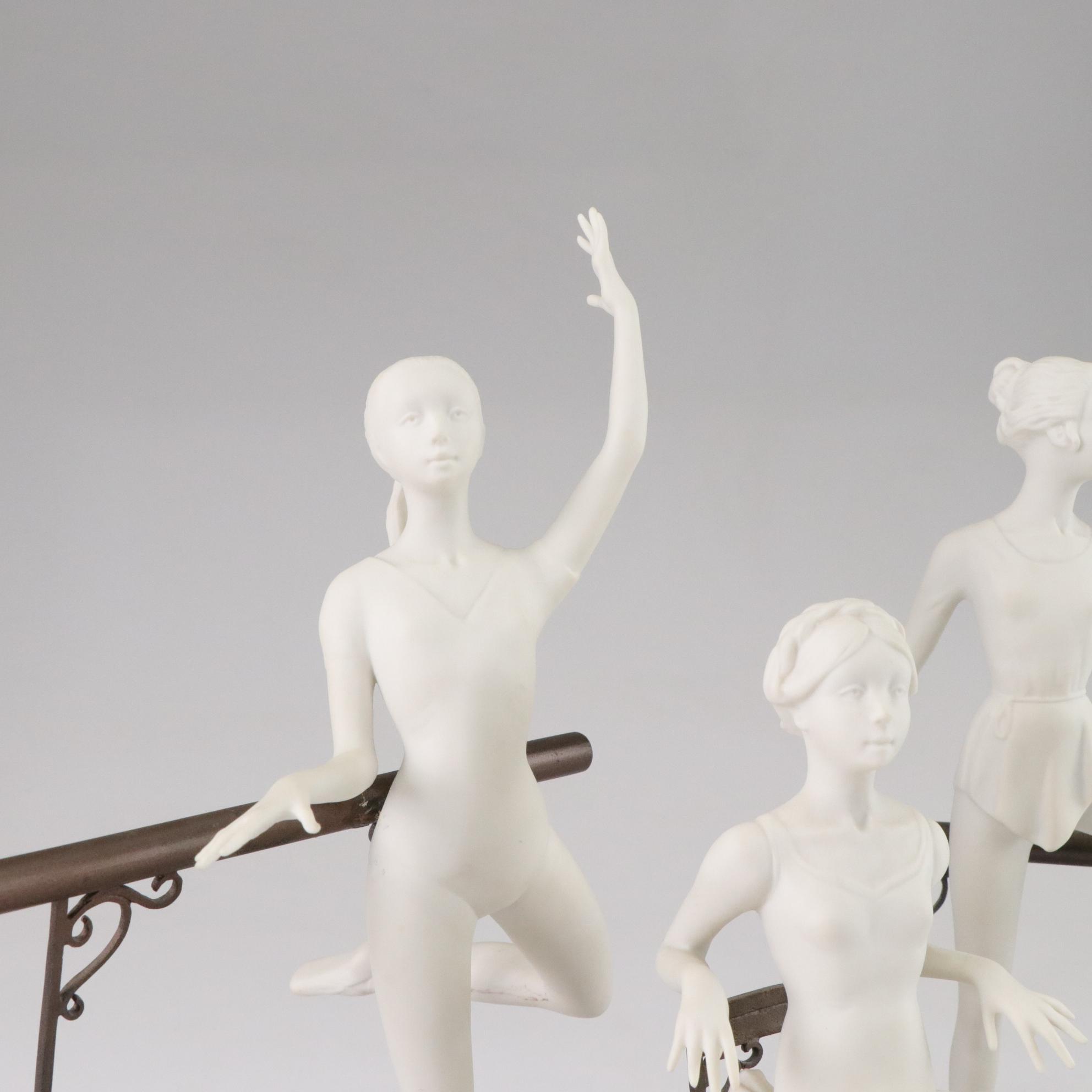 Boehm Bisque Porcelain Ballerina Sculptures on Bases, Late 20th Century