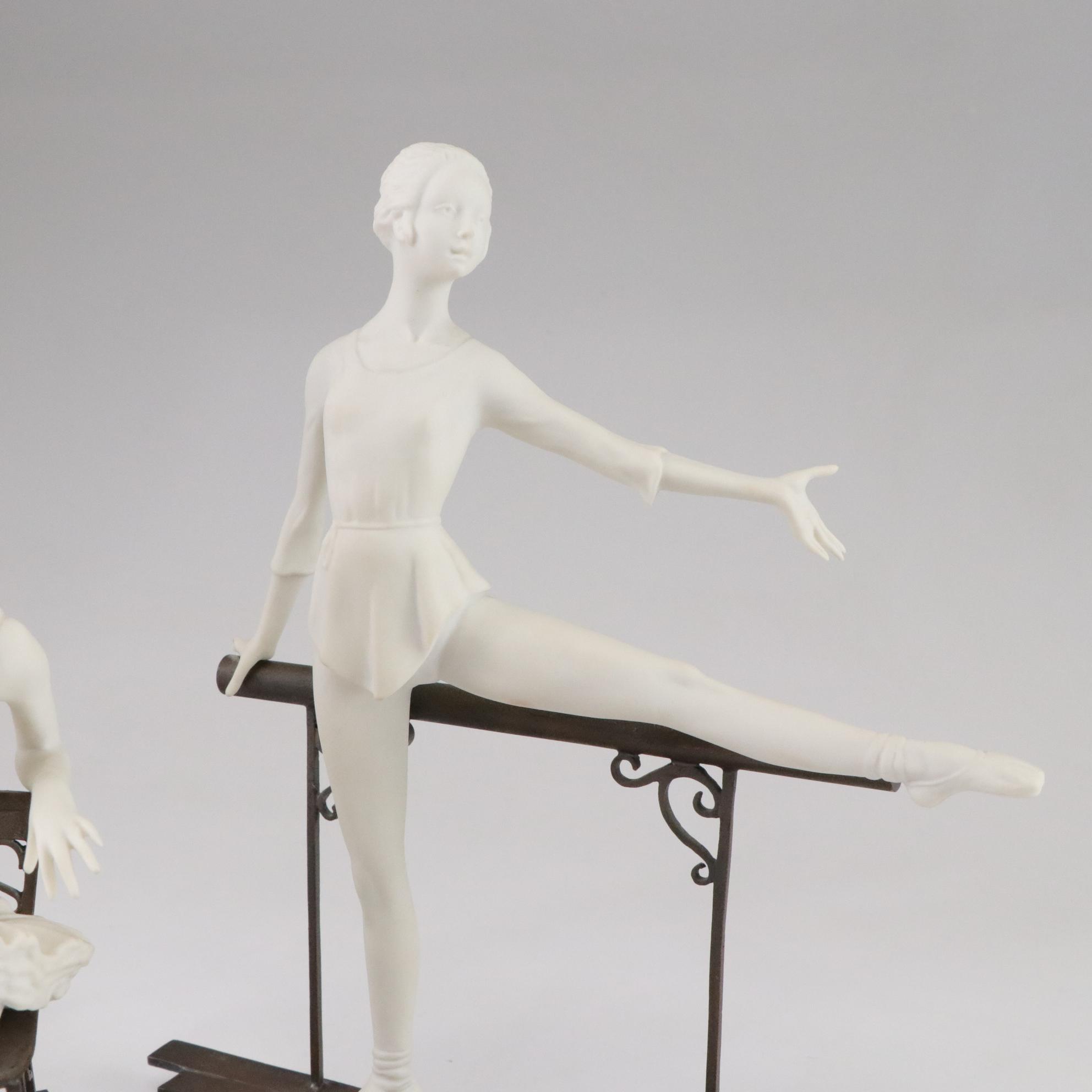 Boehm Bisque Porcelain Ballerina Sculptures on Bases, Late 20th Century