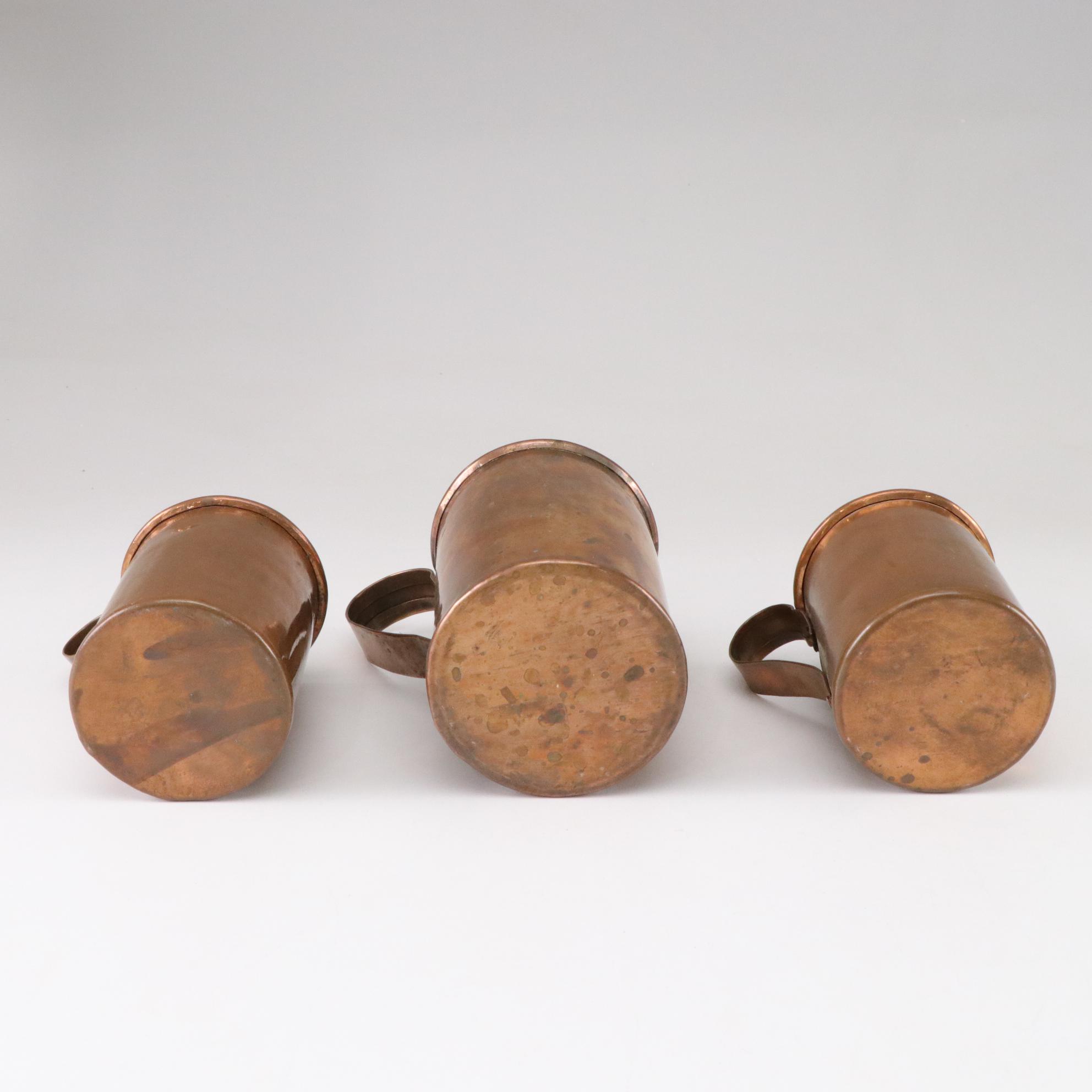Copper Mugs and Miniature Frying Pans