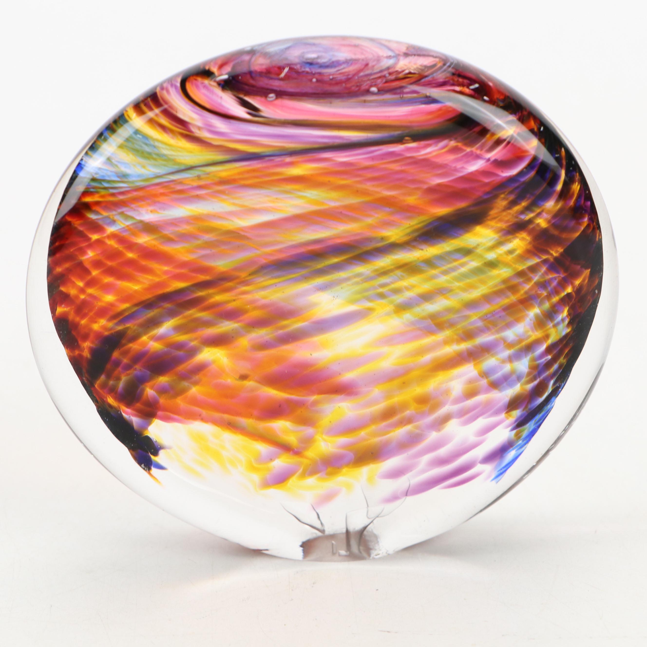 Sarried Ormolu Mounted Tortoiseshell Glass Urn with Art Glass Disk