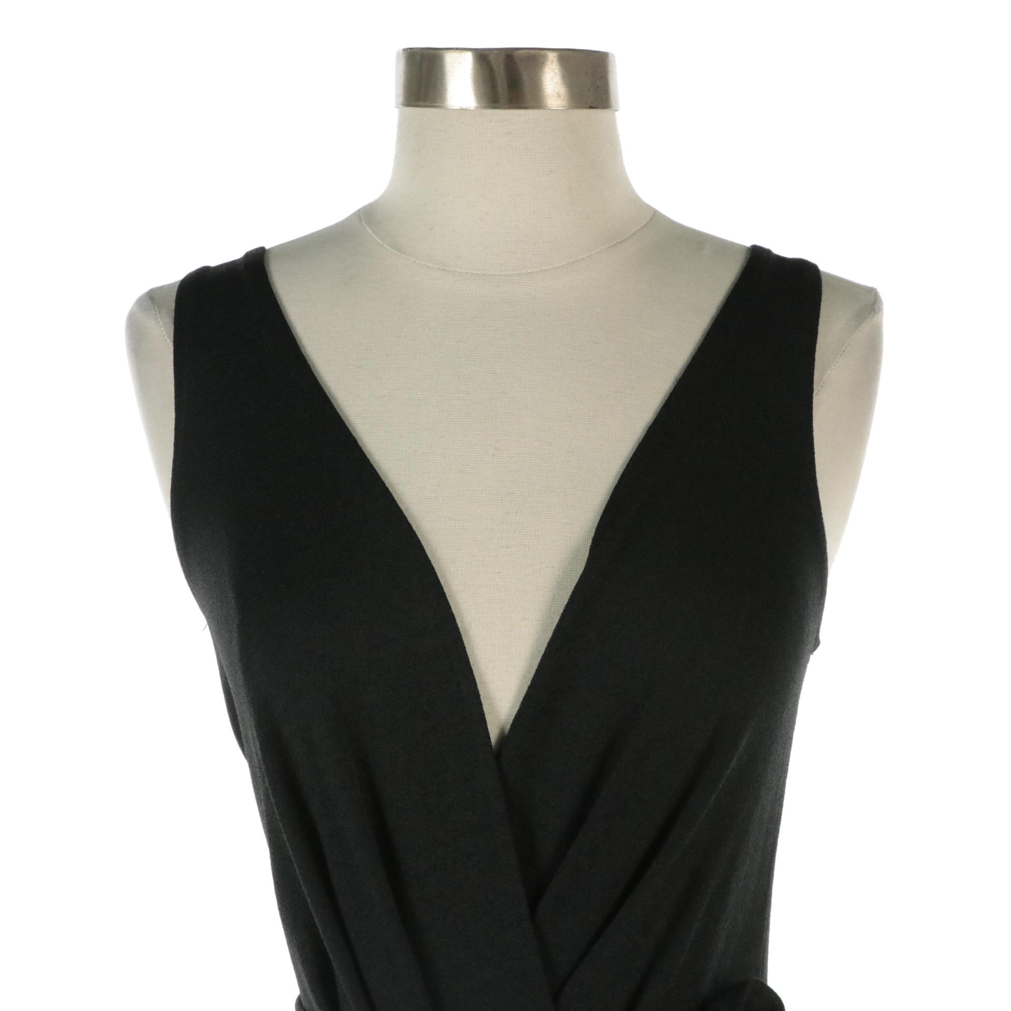 Sleeveless Belted V-Neck Romper in Black