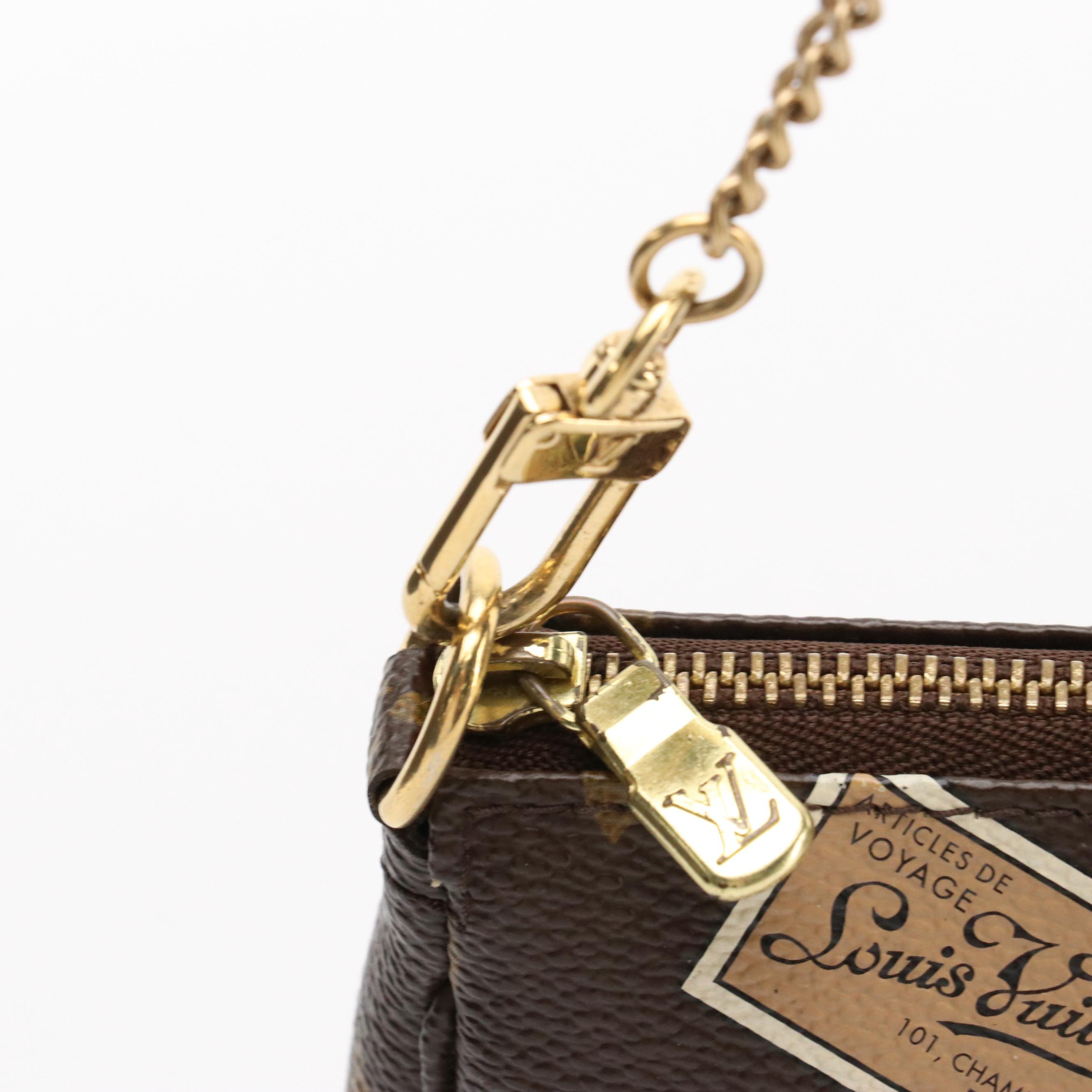 Louis Vuitton Mini Pochette Accessoires in Travel Print Monogram Canvas