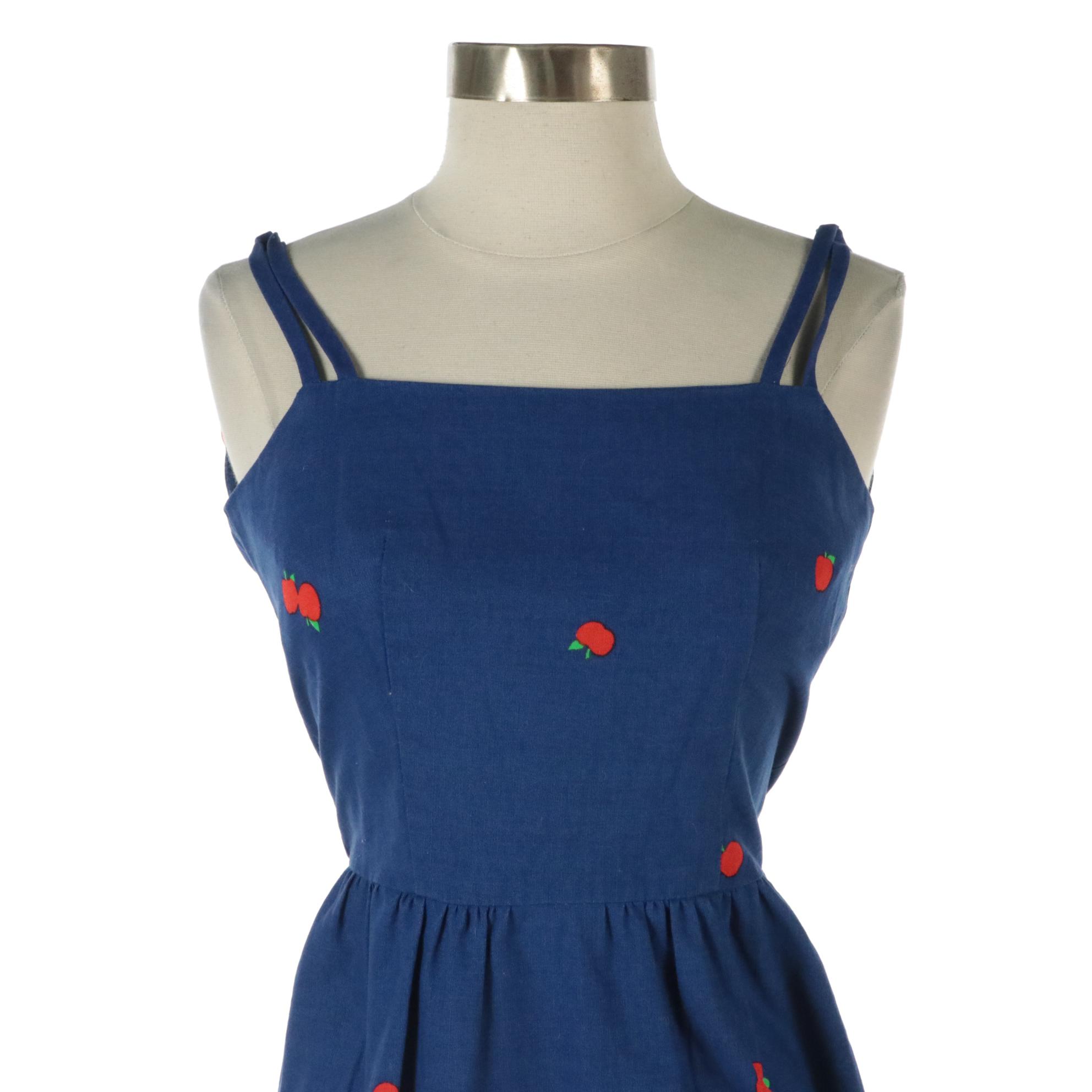 Malia Honolulu Tulip and Apple Print Cotton Sundresses, 1970s