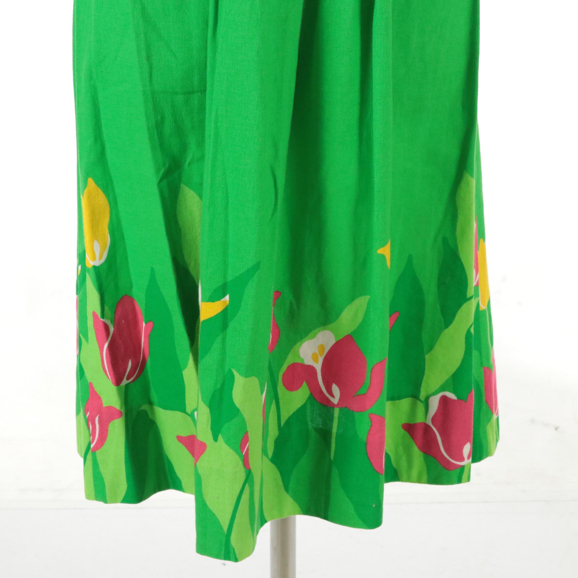 Malia Honolulu Tulip and Apple Print Cotton Sundresses, 1970s