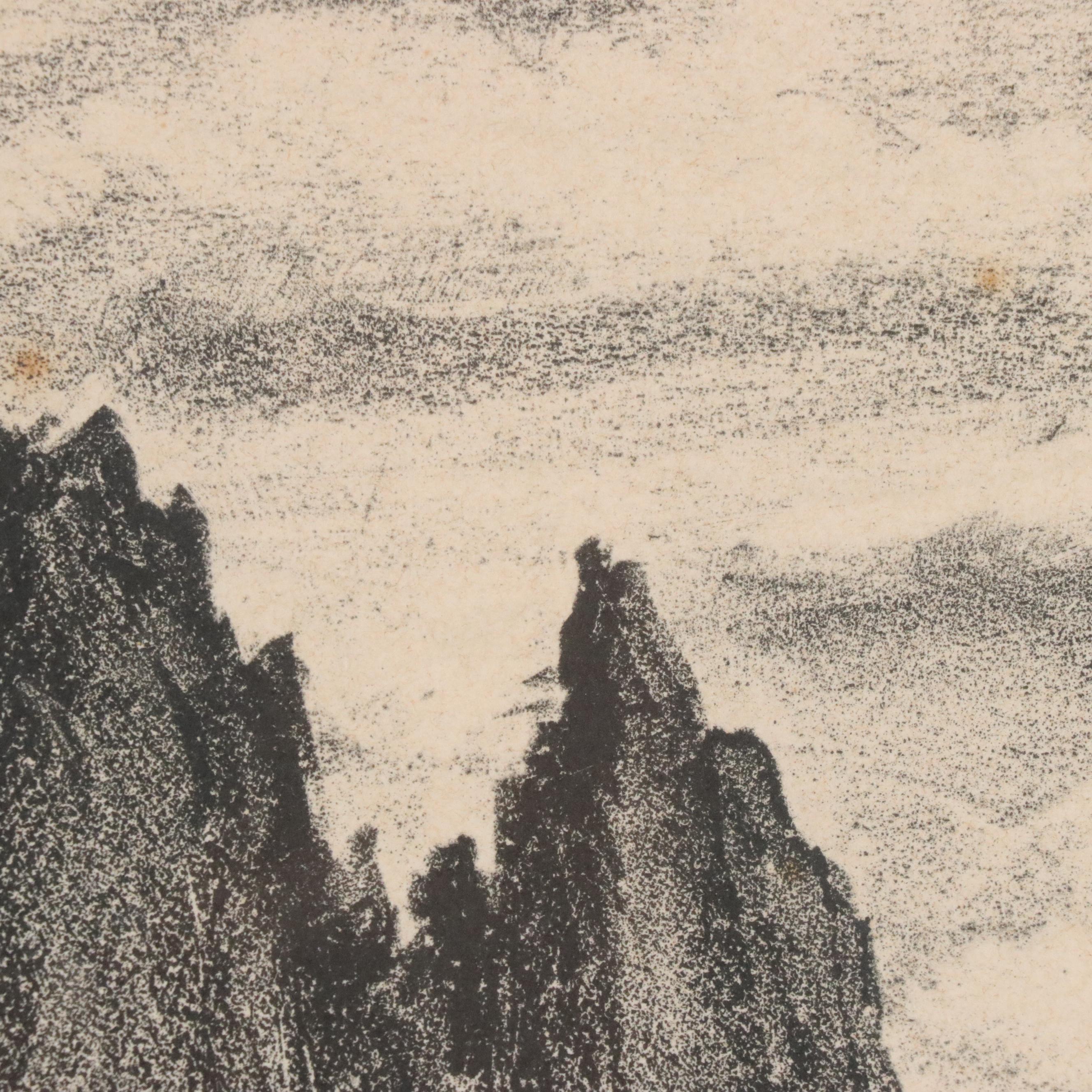 Harry F. Tepker Lithograph Landscape "Garden of the Gods, No. 1," 1942