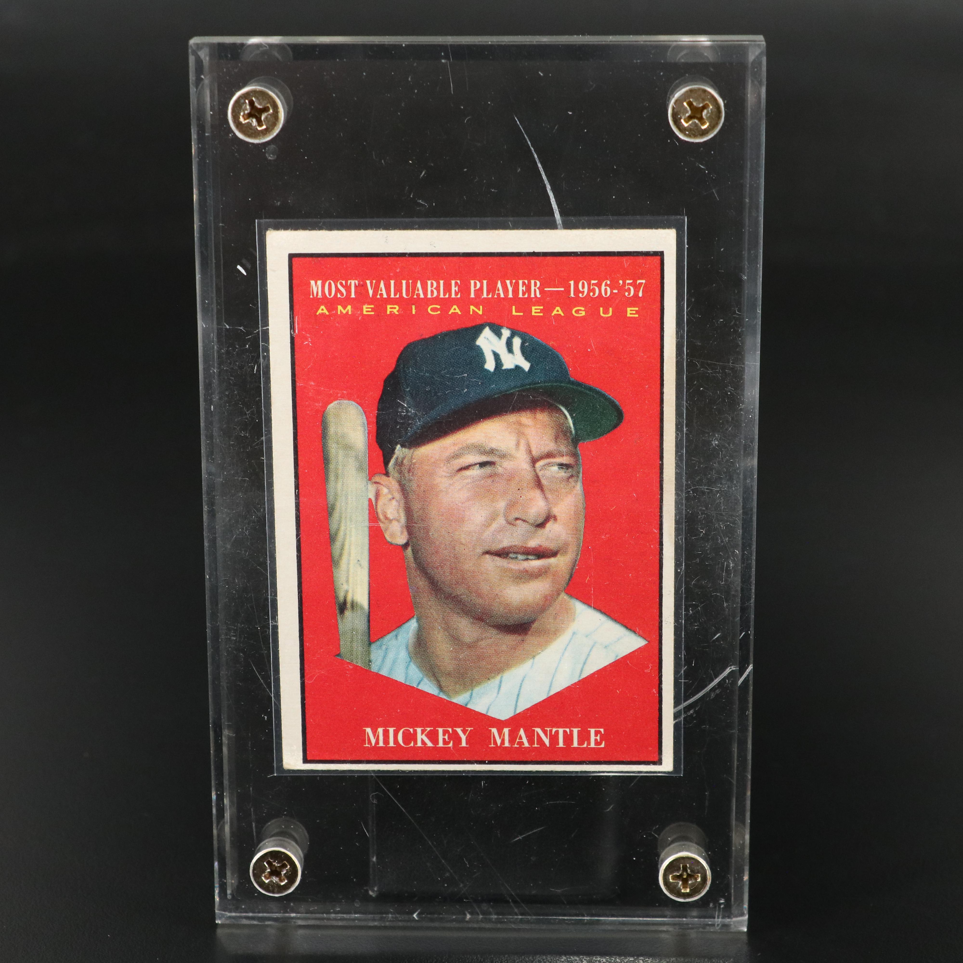 1961 Topps Mickey Mantle New York Yankees MVP Baseball Card