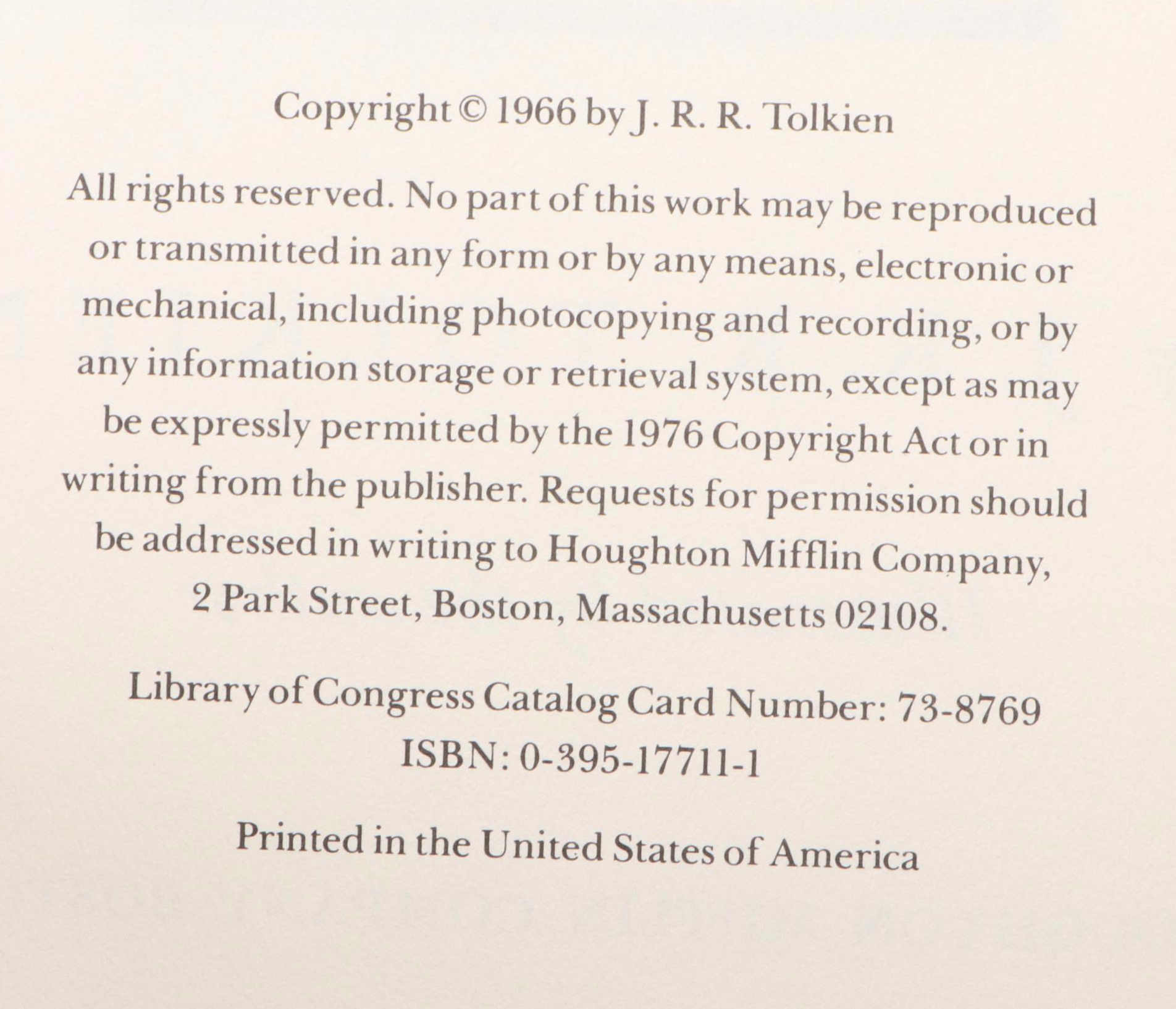 50th Anniversary Edition "The Hobbit" by J. R. R. Tolkien, 1987