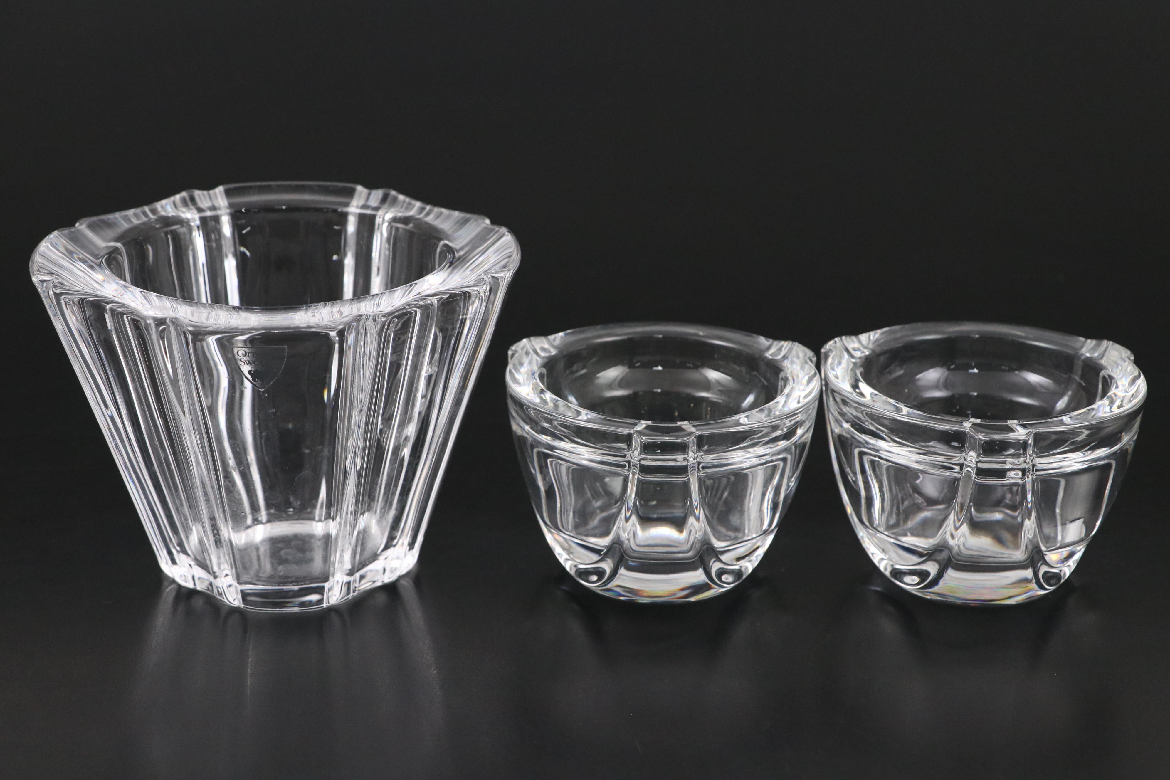 Orrefors, Marc Aurel, and Art Classic Glass Table Accessories