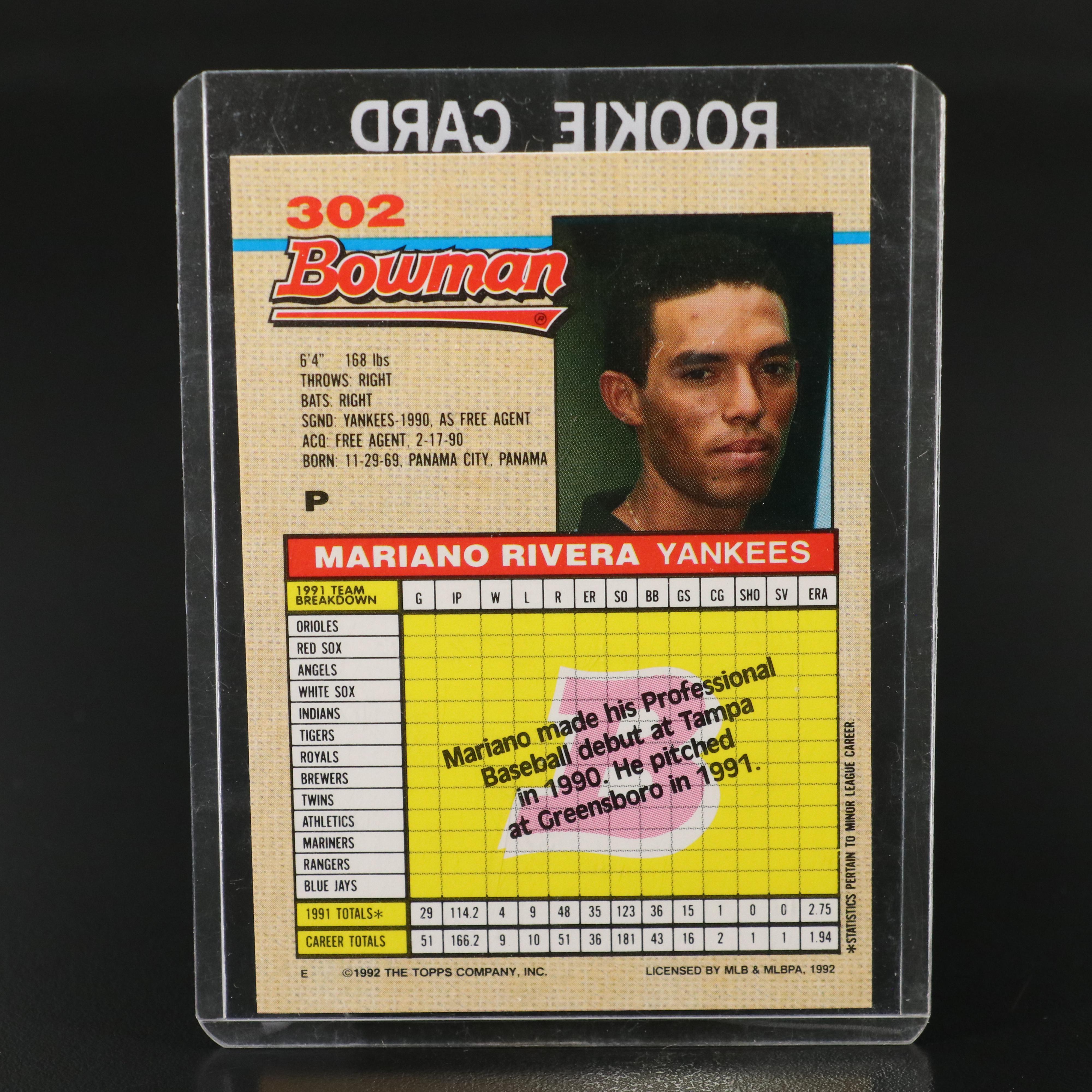 Bowman Albert Pujols and Mariano Rivera Rookie Baseball Cards