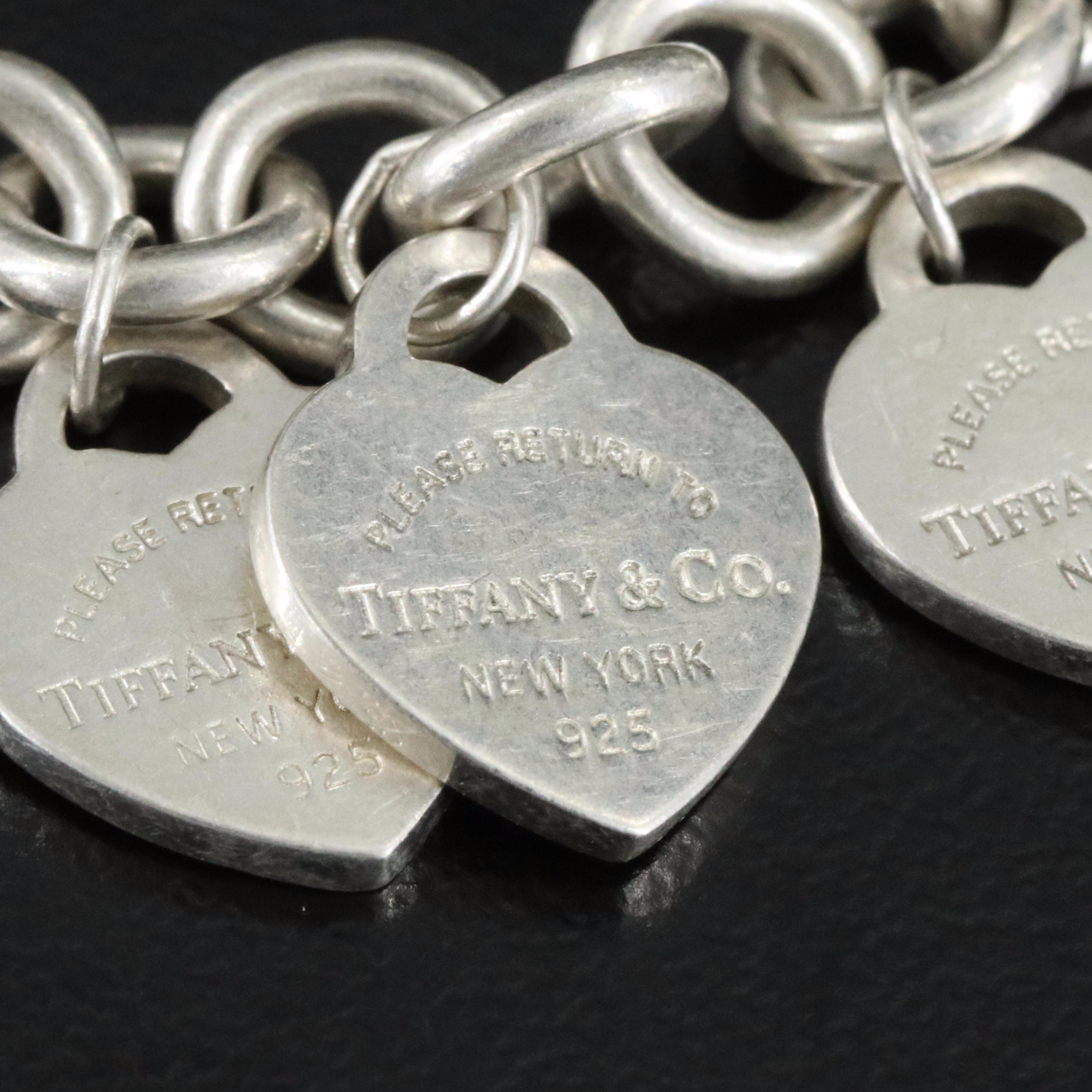 Tiffany & Co. Return to Tiffany Sterling Multi Heart Tag Charm Bracelet