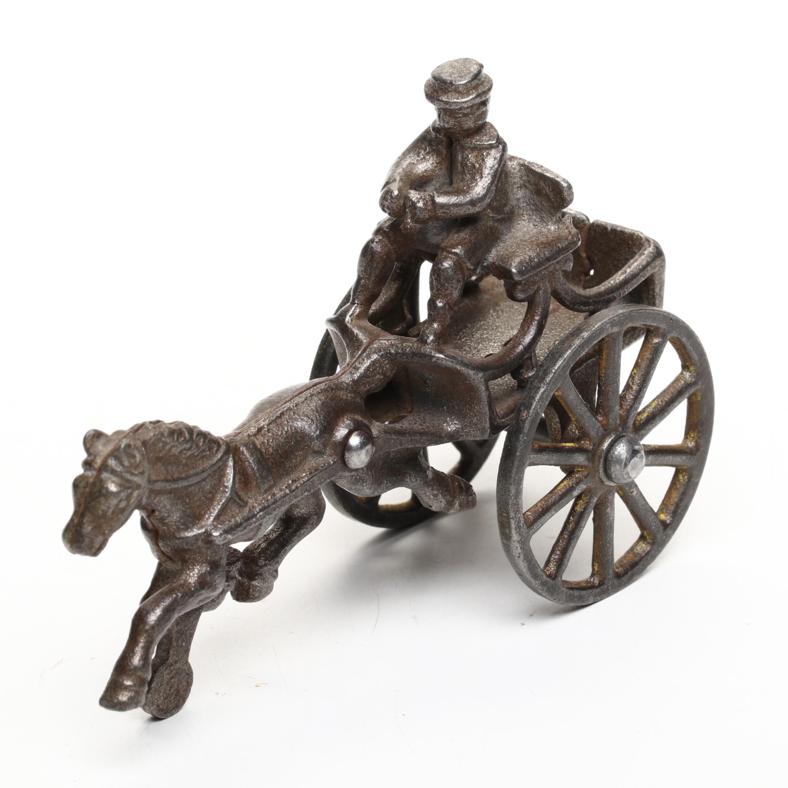 Cast Iron Horse-Drawn Carriage Toy, 20th Century